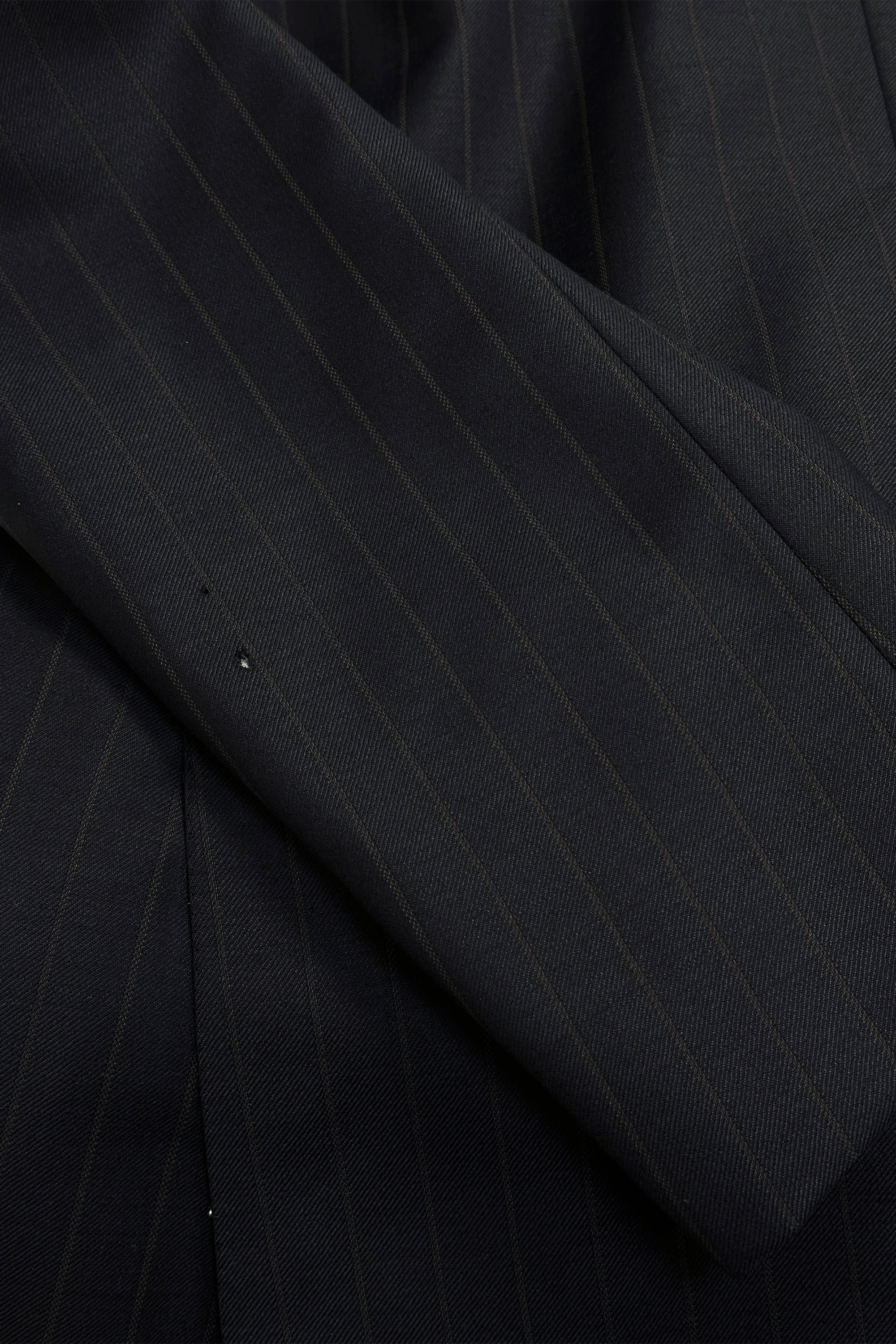 Liverano & Liverano Navy with Brown Pinstripe Wool Suit Bespoke