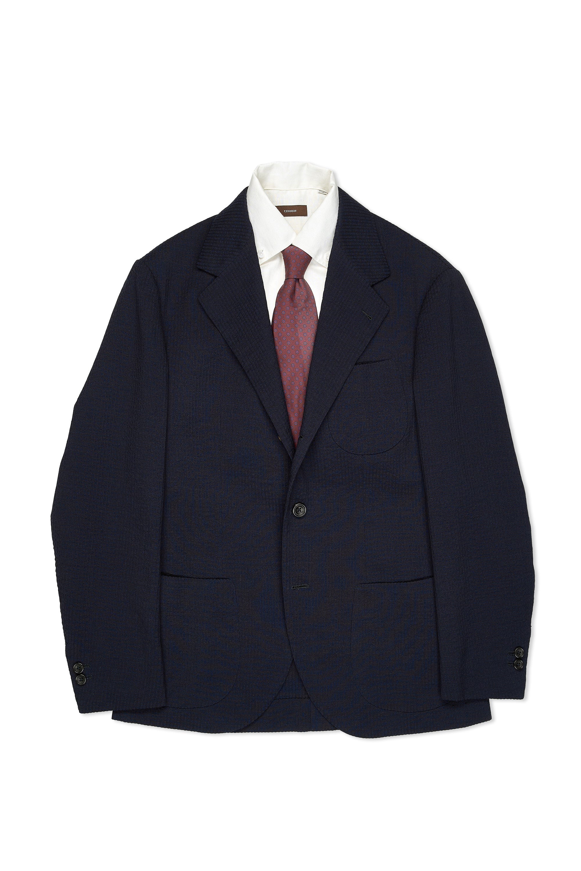 Prologue Navy Seersucker Wool Sport Coat