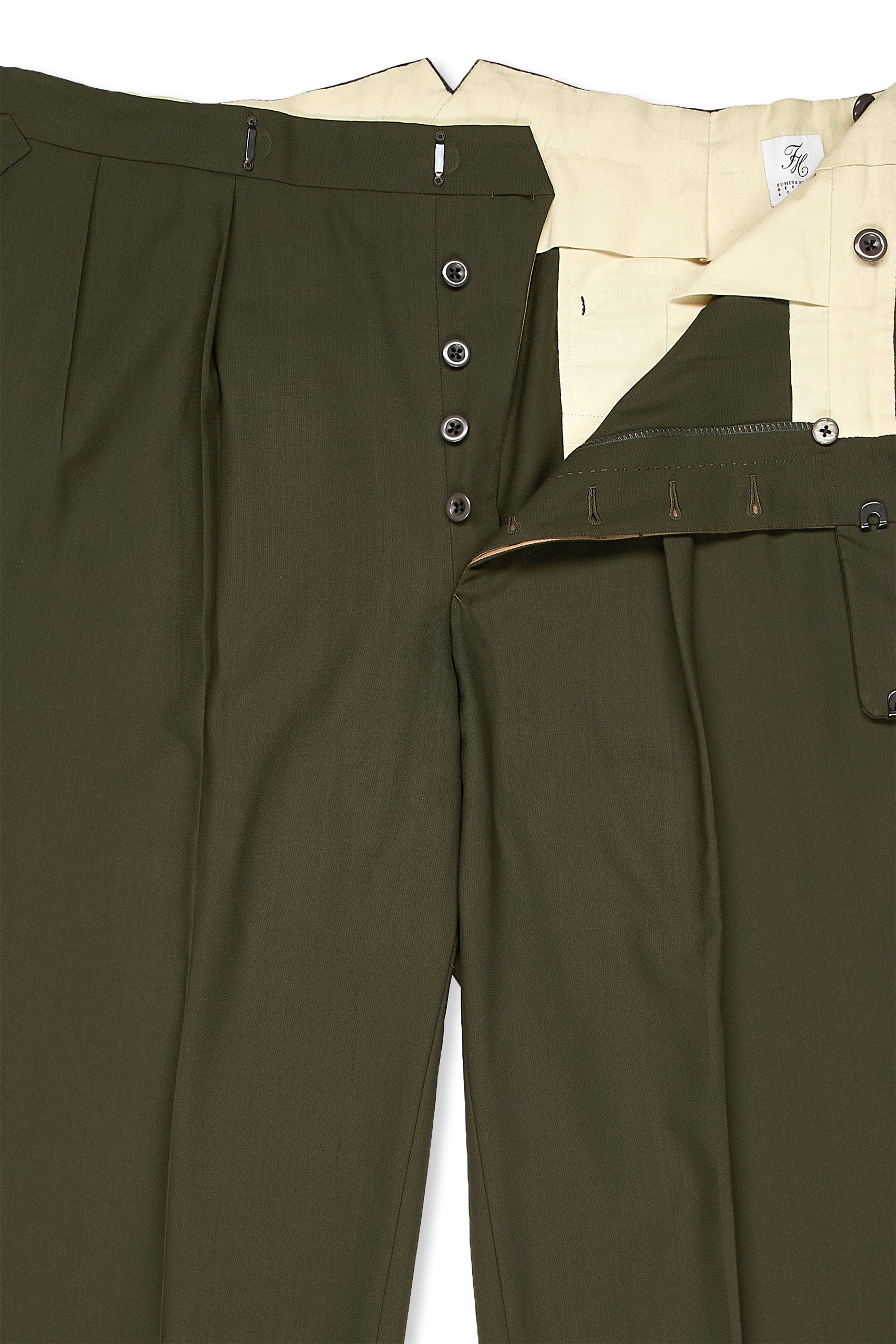 Fumiya Hirano Olive Super 150's Wool Trousers