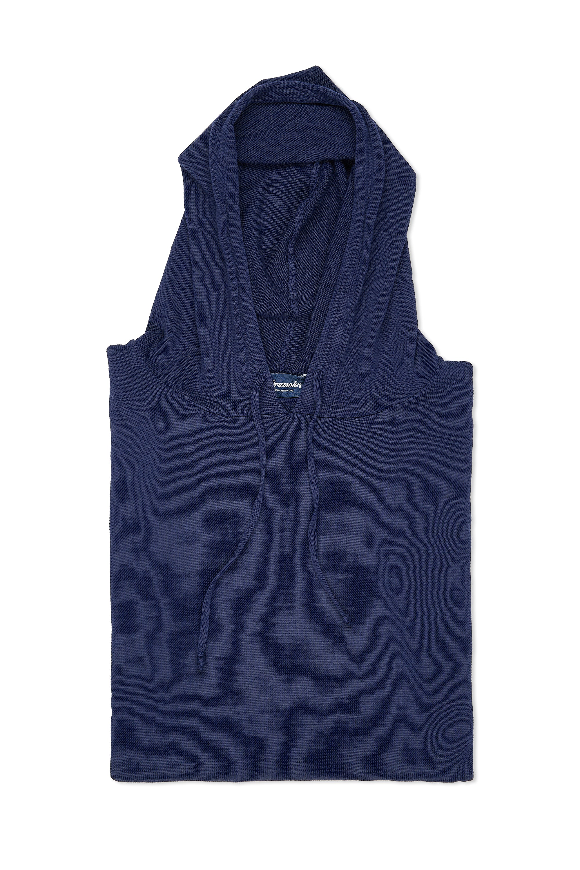 Drumohr Blue Cotton Knitted Hoodie