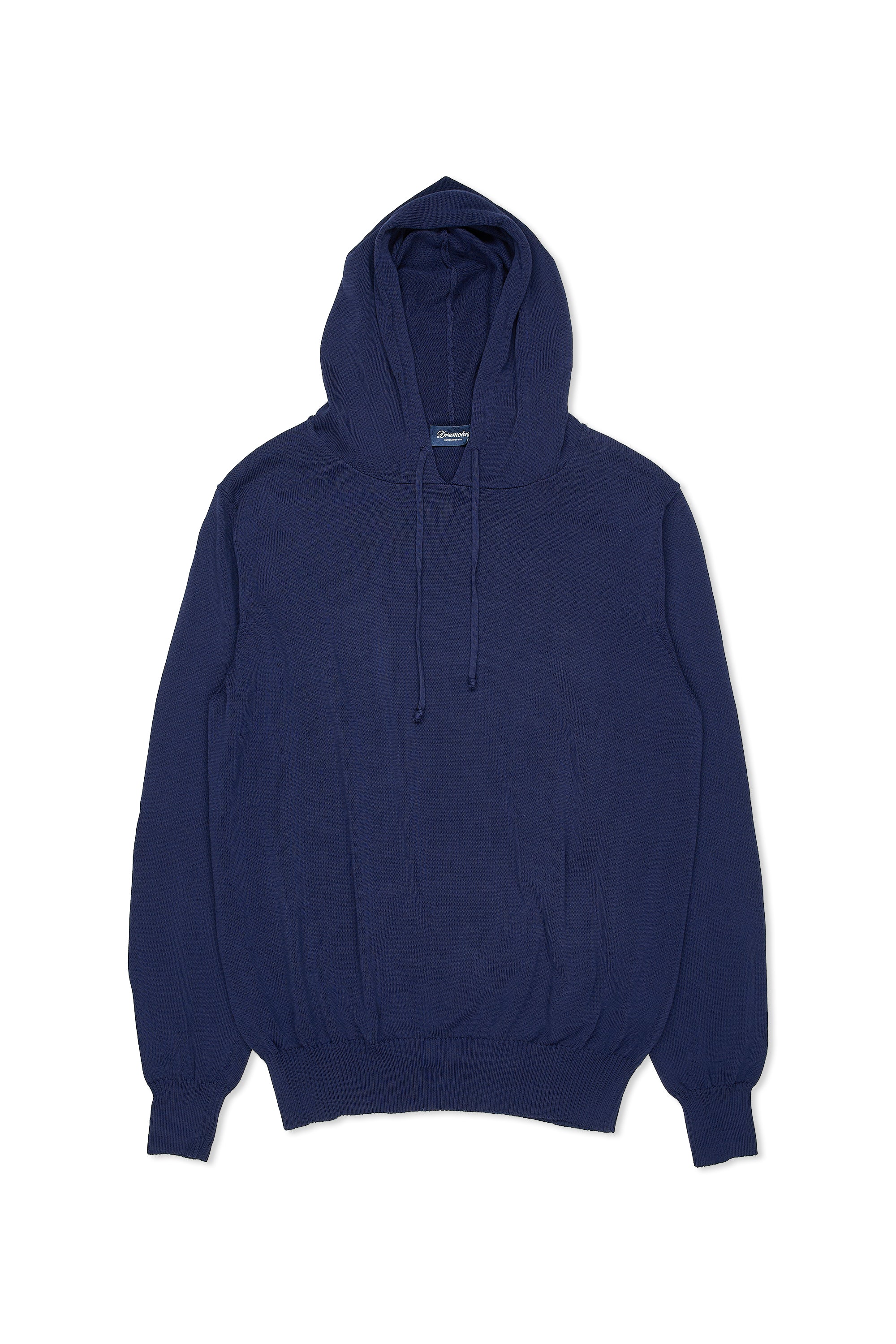 Drumohr Blue Cotton Knitted Hoodie