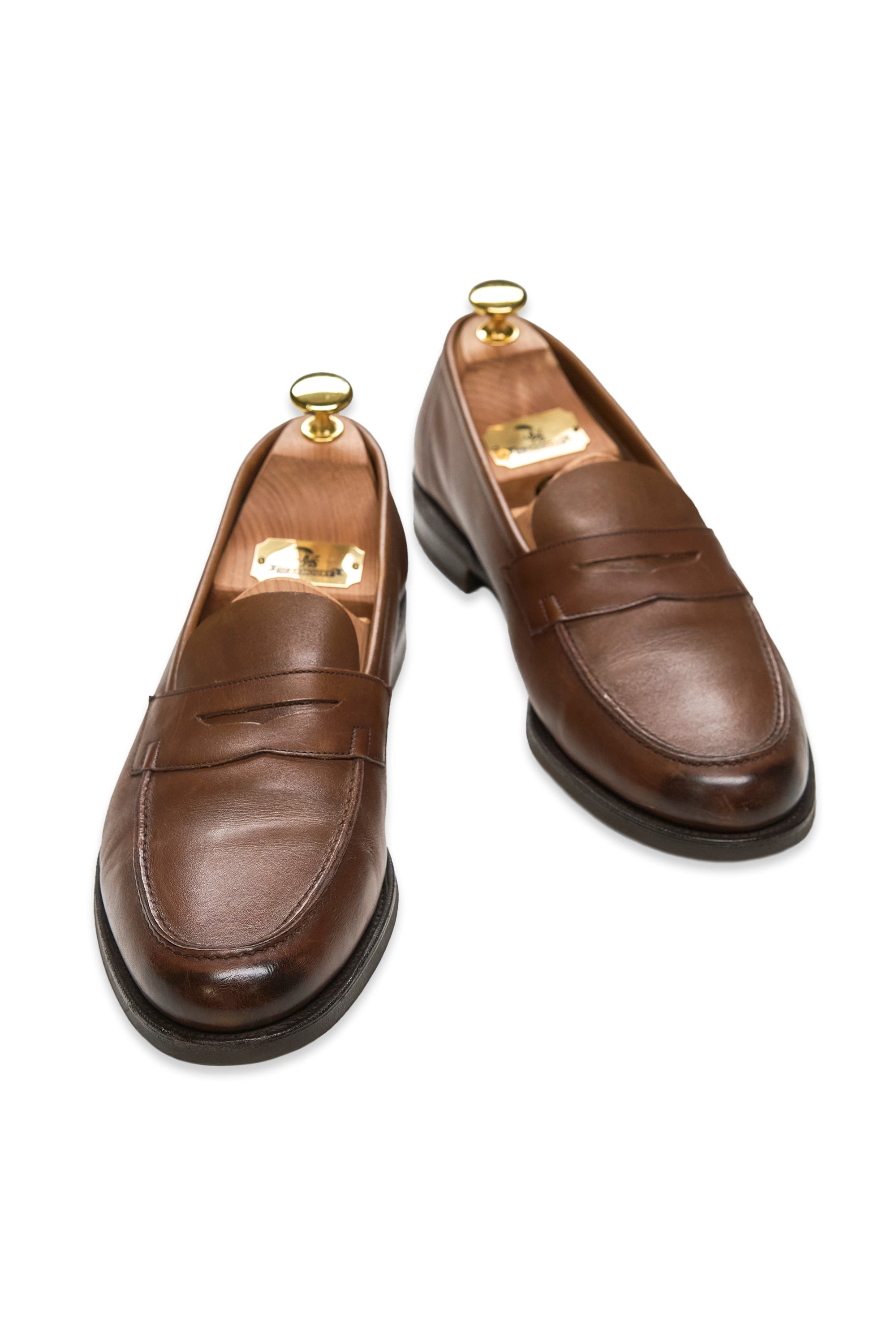 Edward Green Brown Calf Leather Penny Loafers