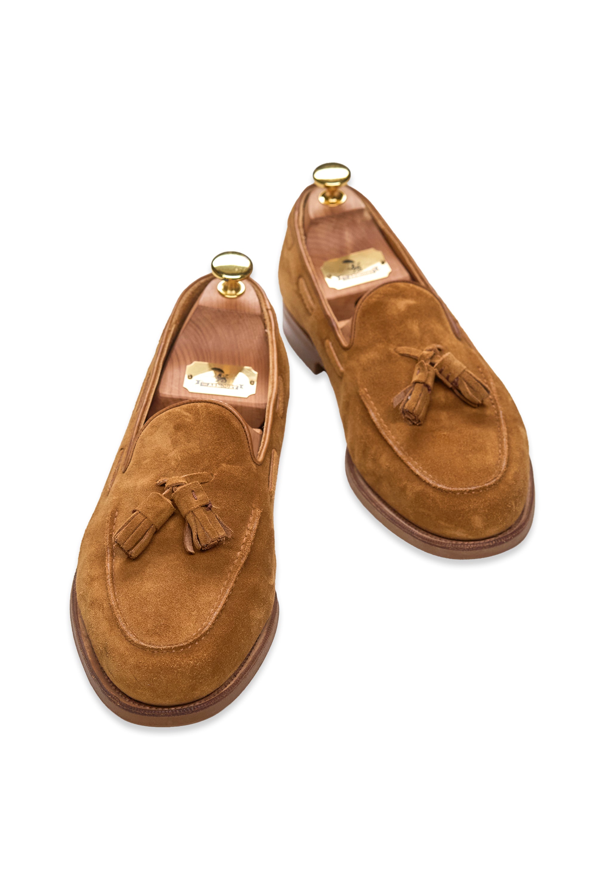 Edward Green Tan Suede Tassel Loafers