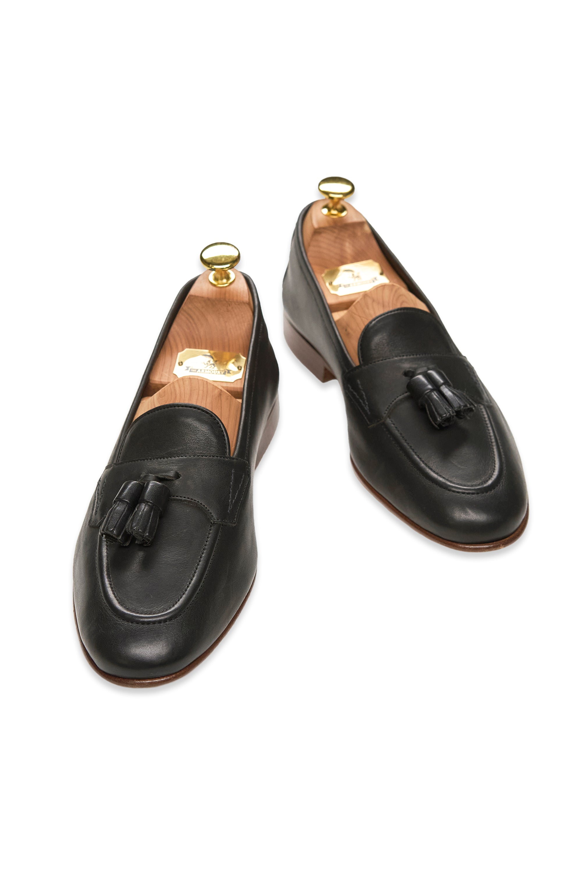 Edward Green Black Calf Leather Tassel Loafers