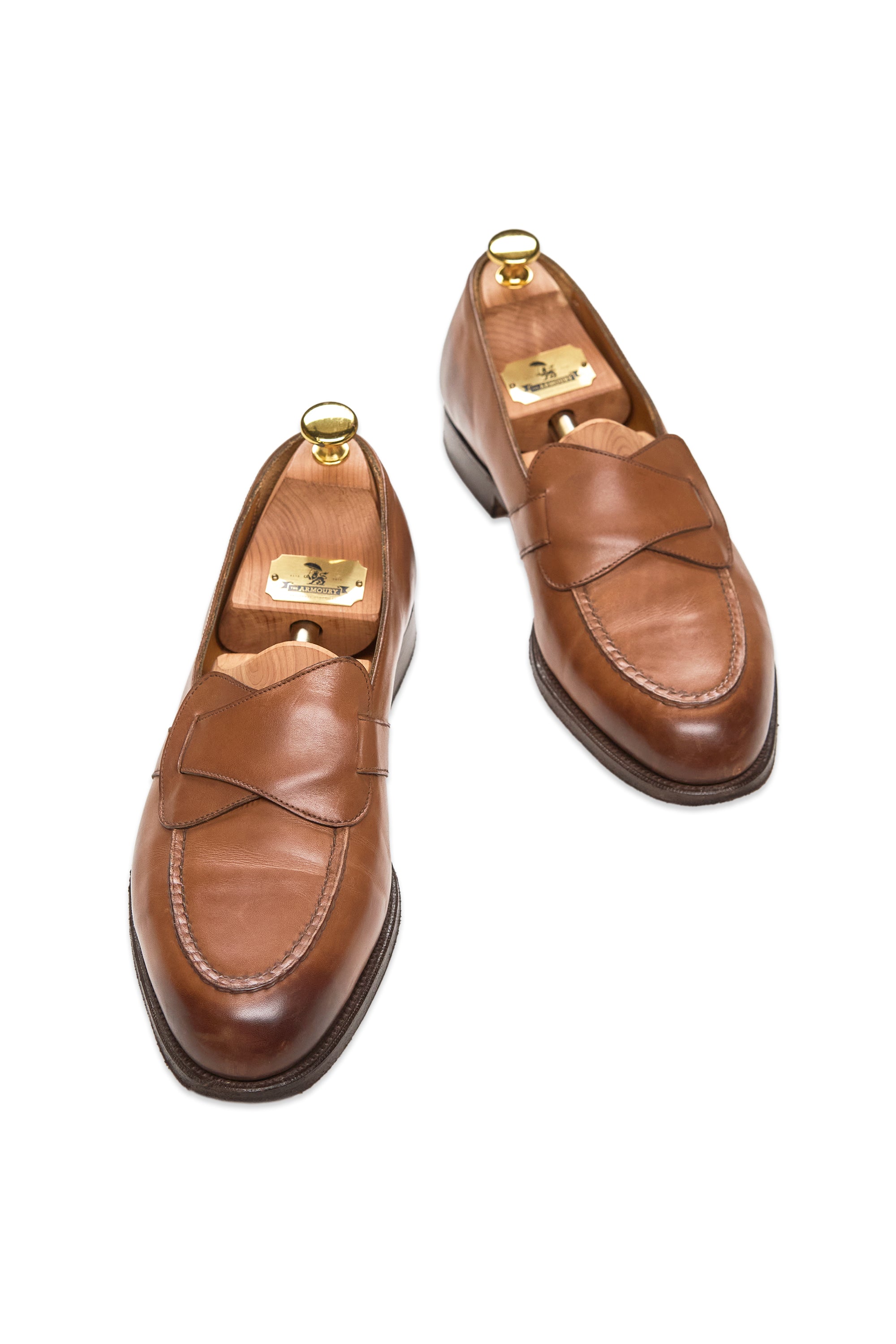 Edward Green Light Brown Calf Leather Loafers
