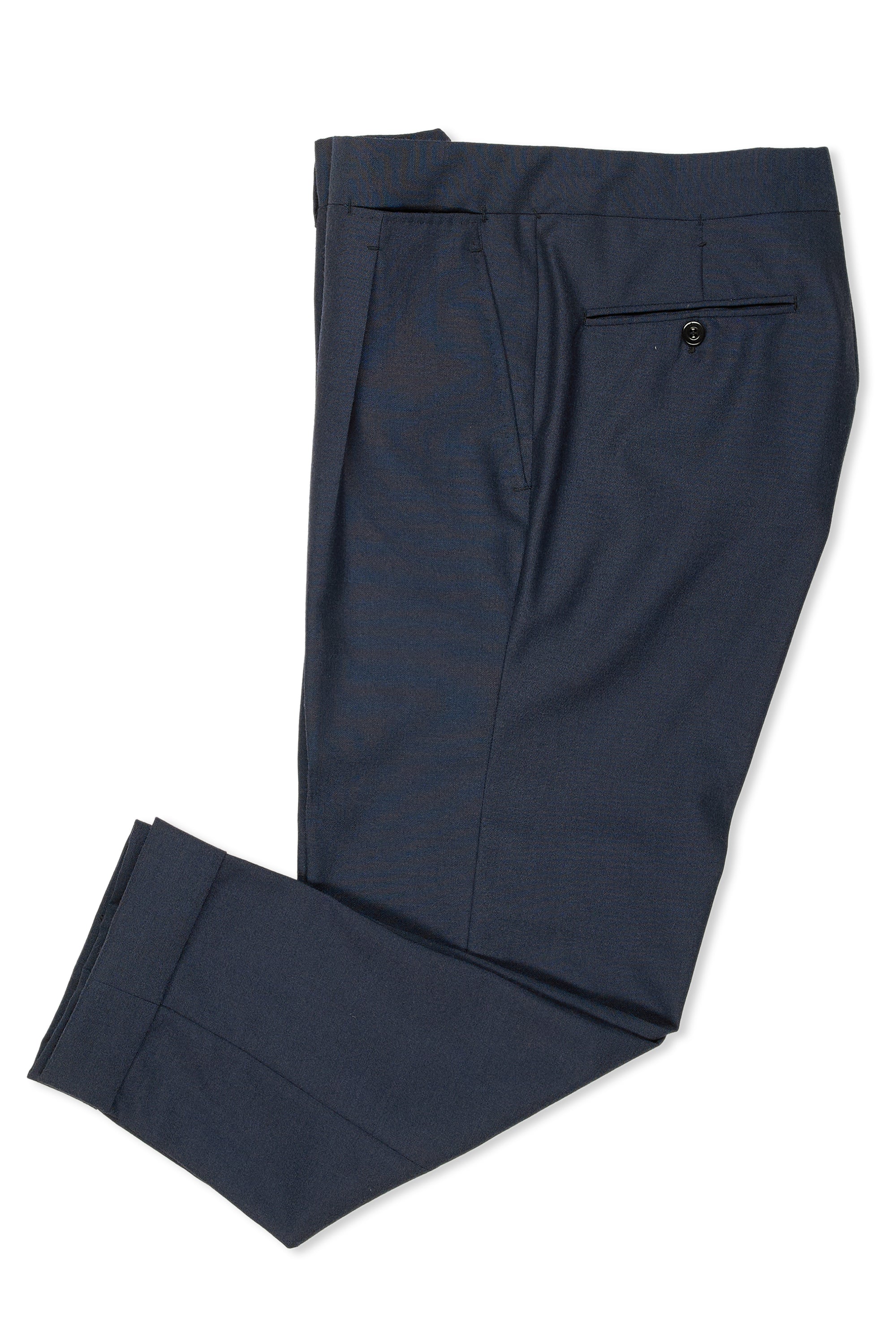 Ambrosi Napoli Navy Wool Single-pleat Trousers