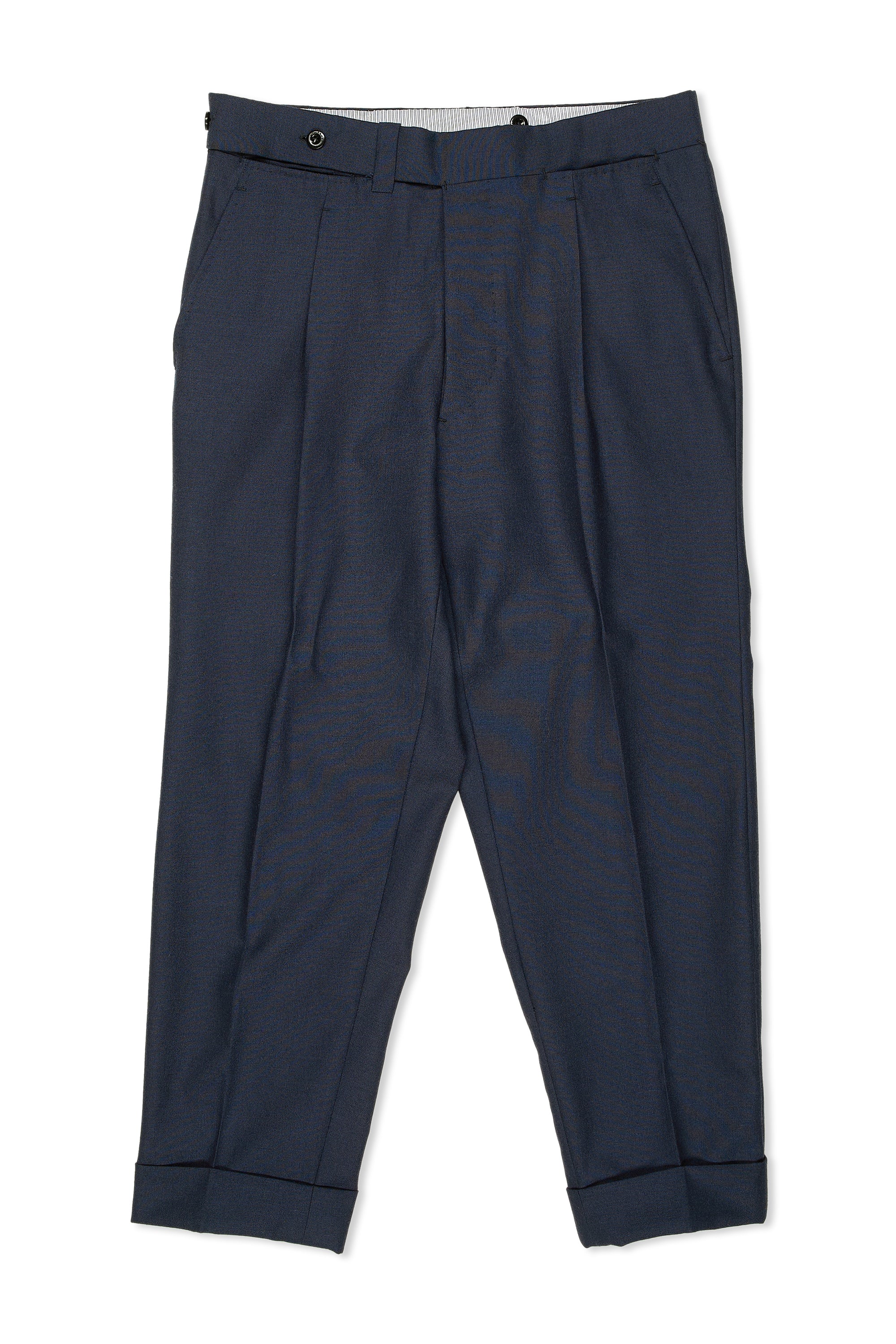 Ambrosi Napoli Navy Wool Single-pleat Trousers