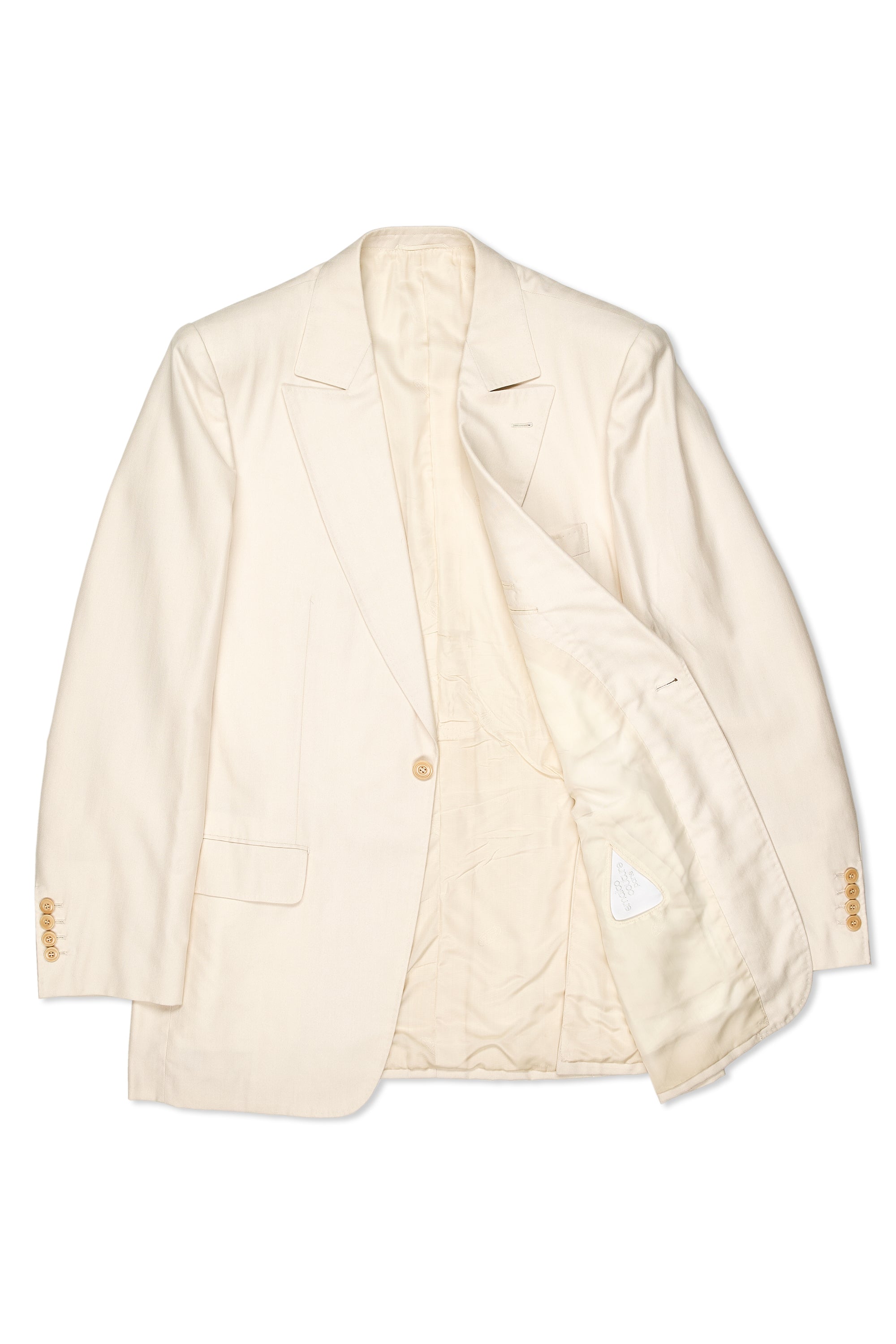 Francesco Smalto Cream Pashmina/Silk Herringbone Suit Bespoke