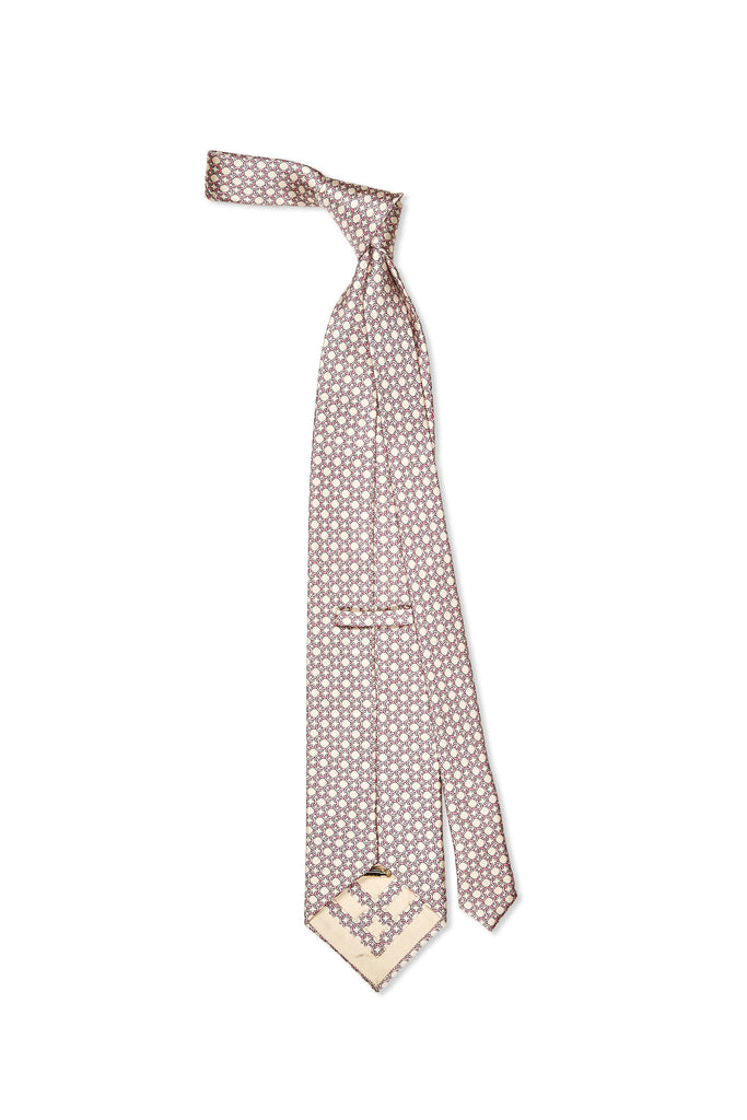 Zilli Beige with Pink/Grey Chain Pattern Silk Tie – Drop 93