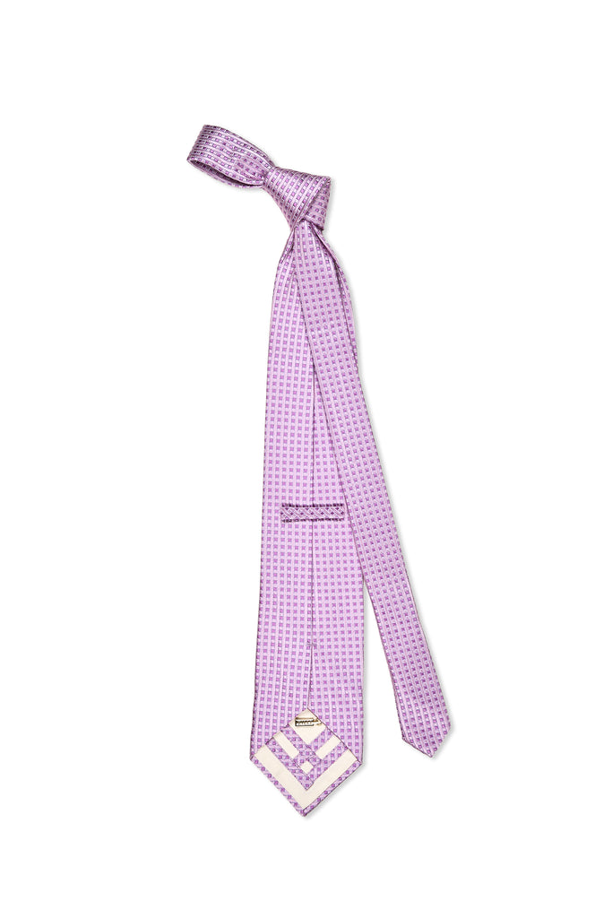 Zilli Purple Square Pattern Silk Tie – Drop 93