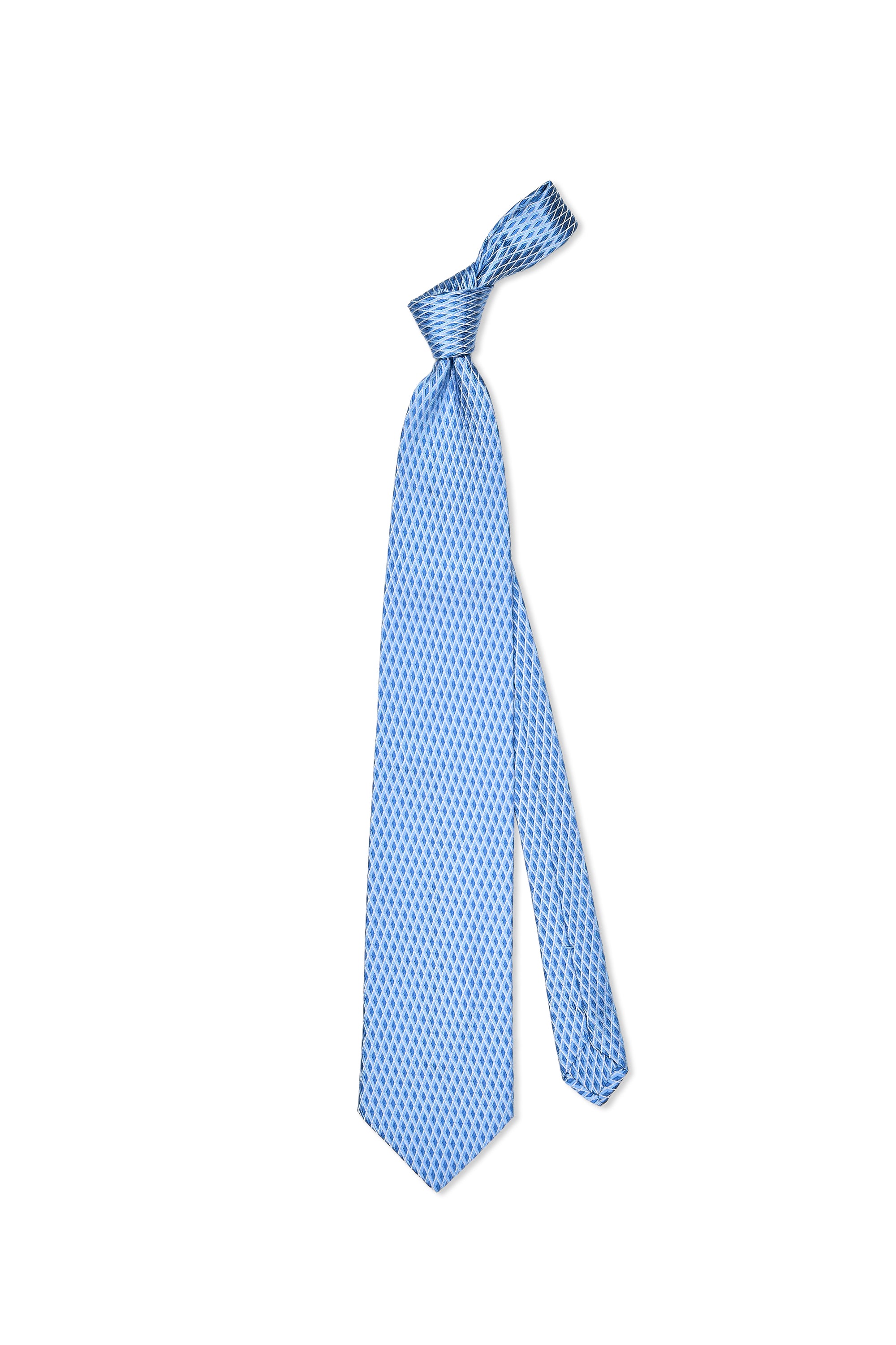 Zilli Blue with Silver Diamond Pattern Silk Tie