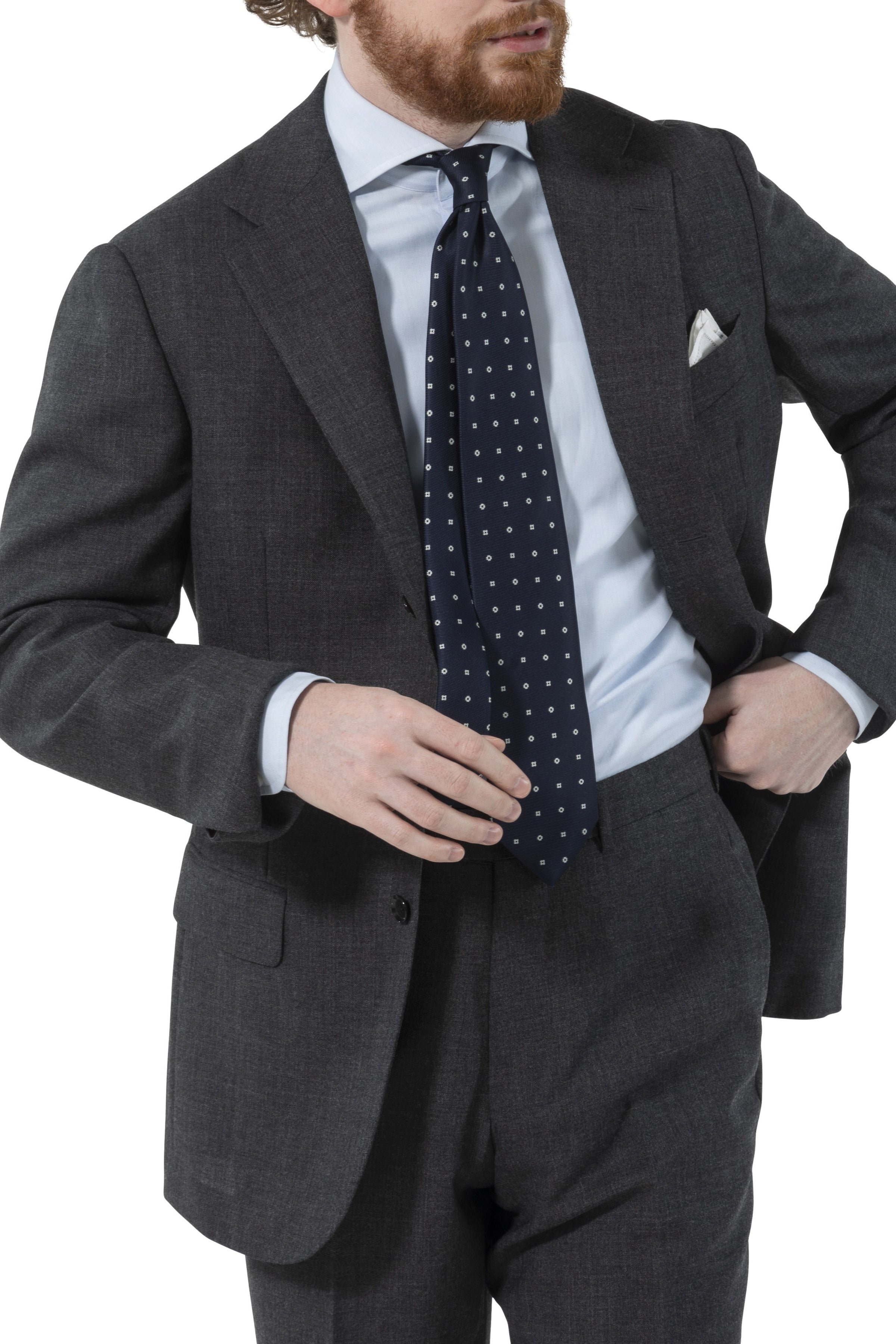 The Armoury Model 3A Grey Wool Harbour Breeze Suit