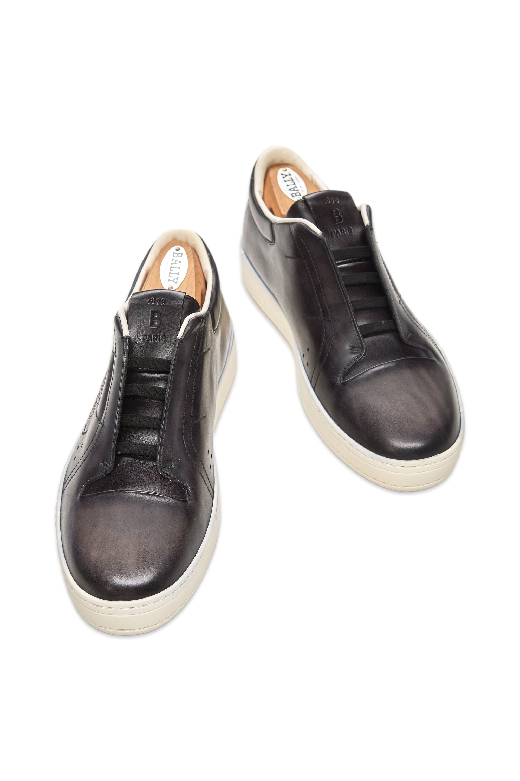 Berluti Dark Navy Calf Leather Slip On Sneakers