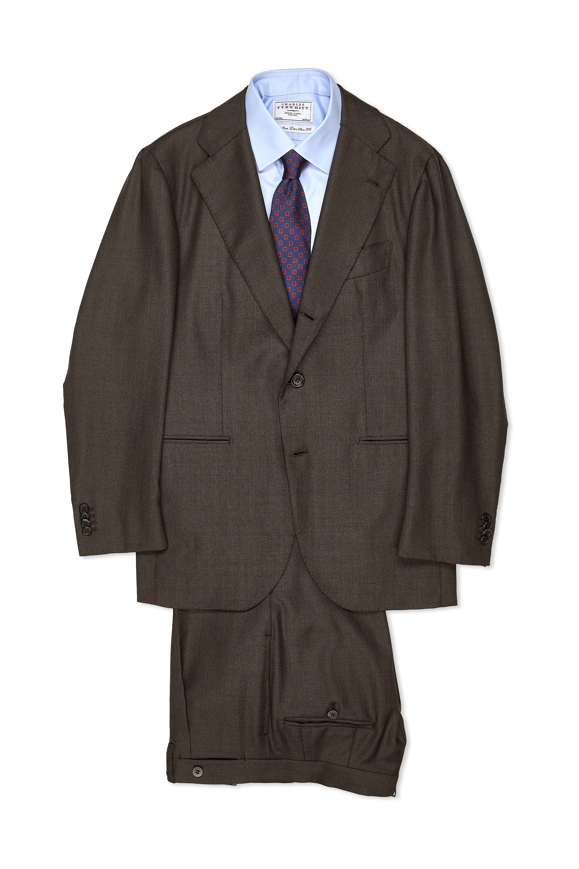 Orazio Luciano Brown Birdseye Wool Suit