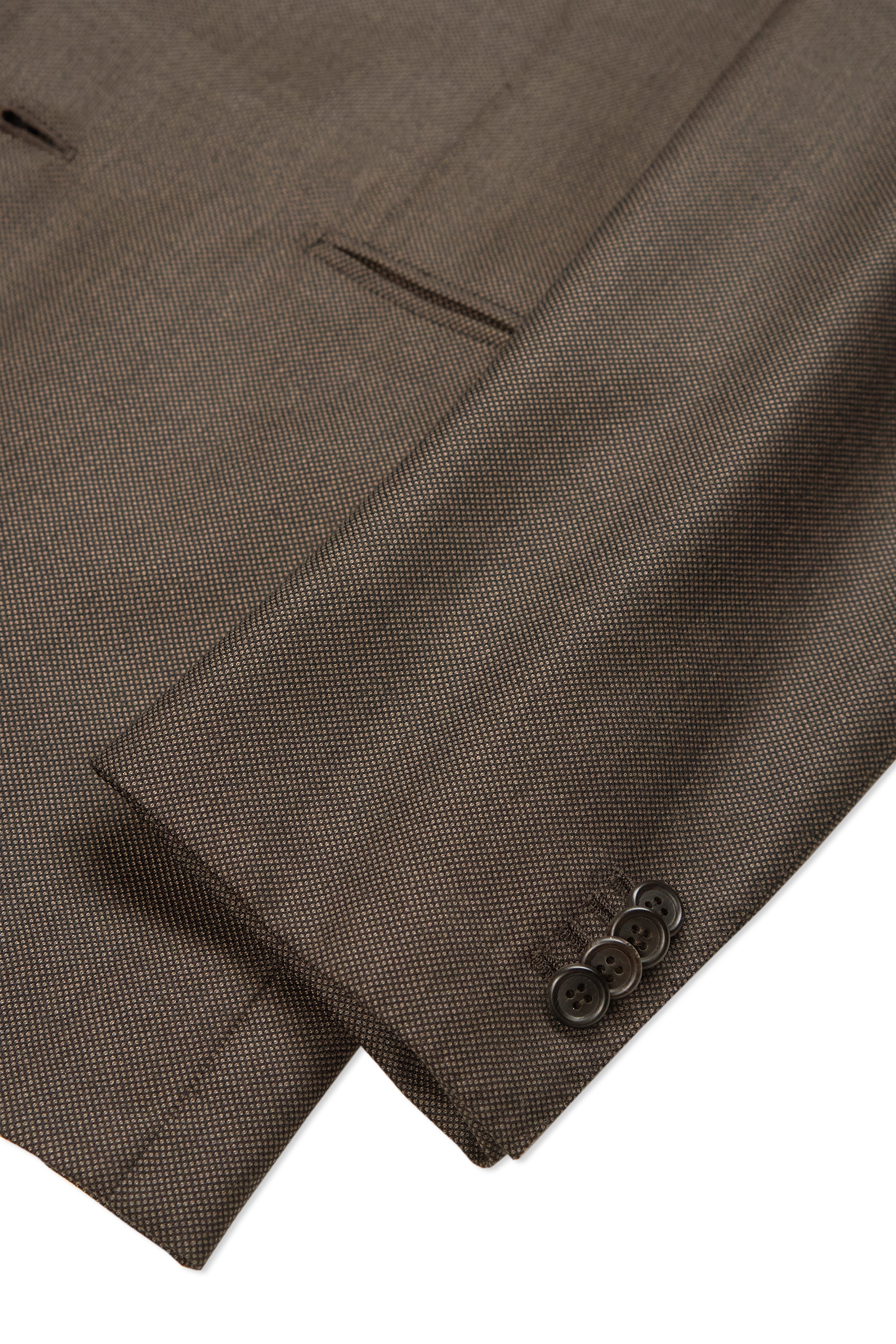Orazio Luciano Brown Birdseye Wool Suit
