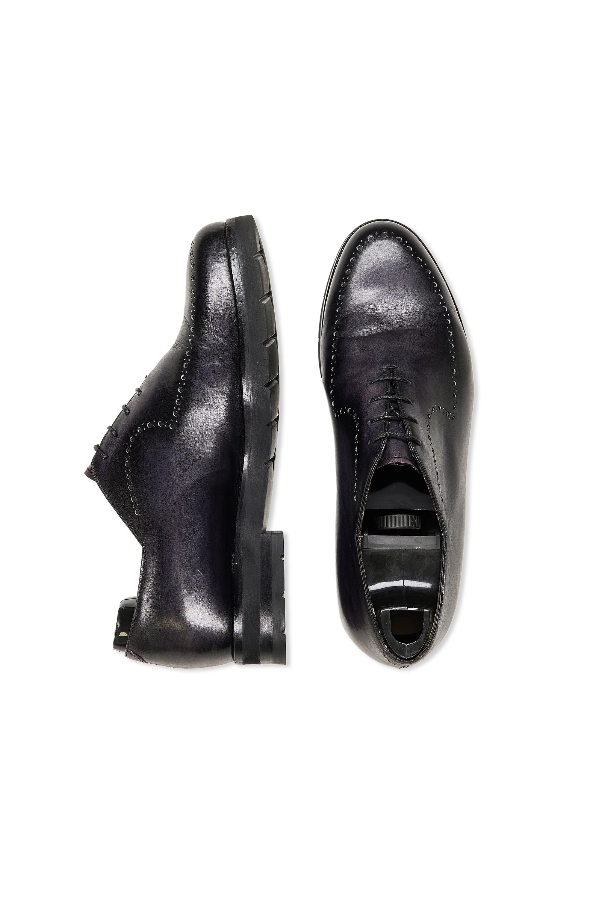 Berluti Black New Physio Whole Cut Leather Oxfords