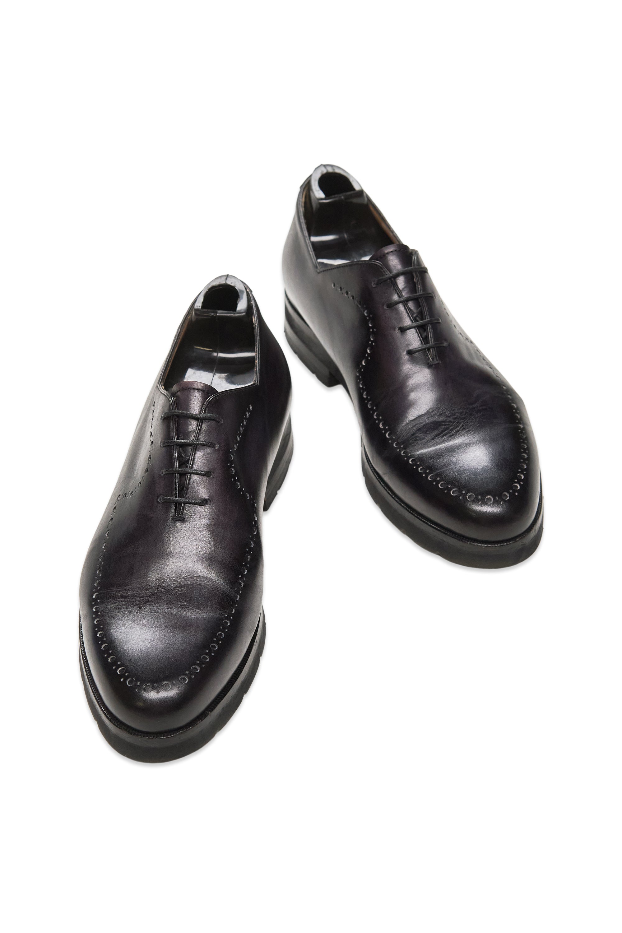 Berluti Black New Physio Whole Cut Leather Oxfords