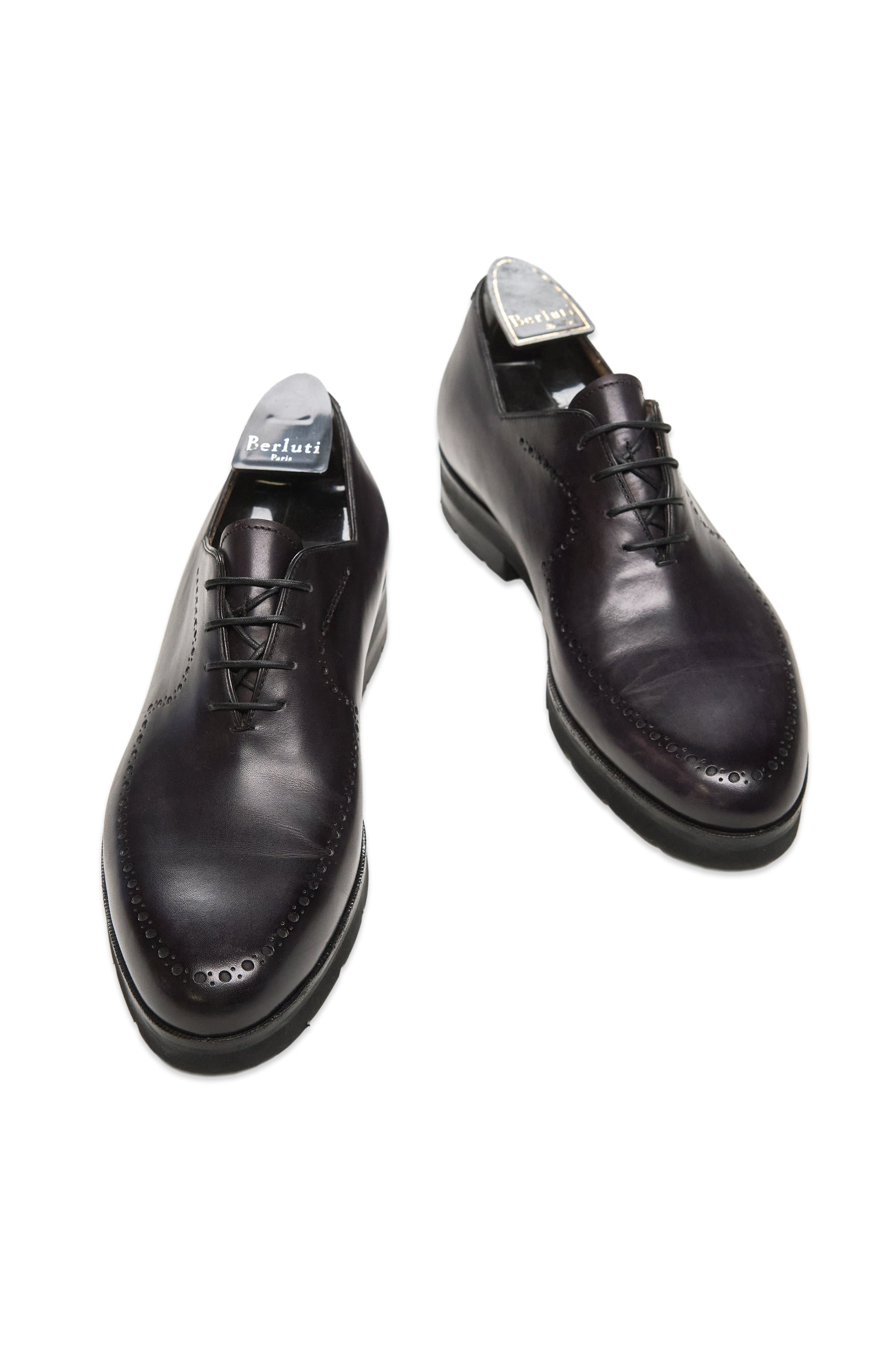 Berluti Blue Black New Physio Whole Cut Leather Oxfords