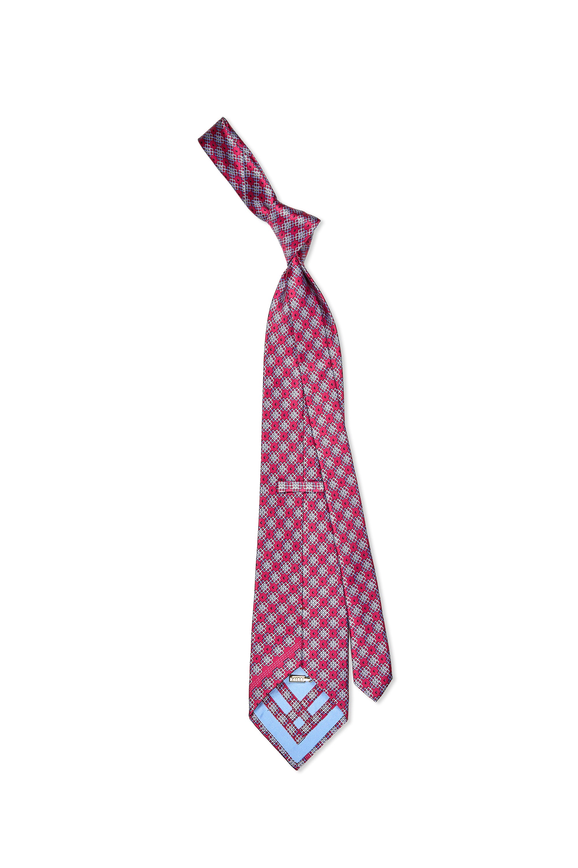 Zilli Rouge with Blue/Grey Pattern Silk Tie