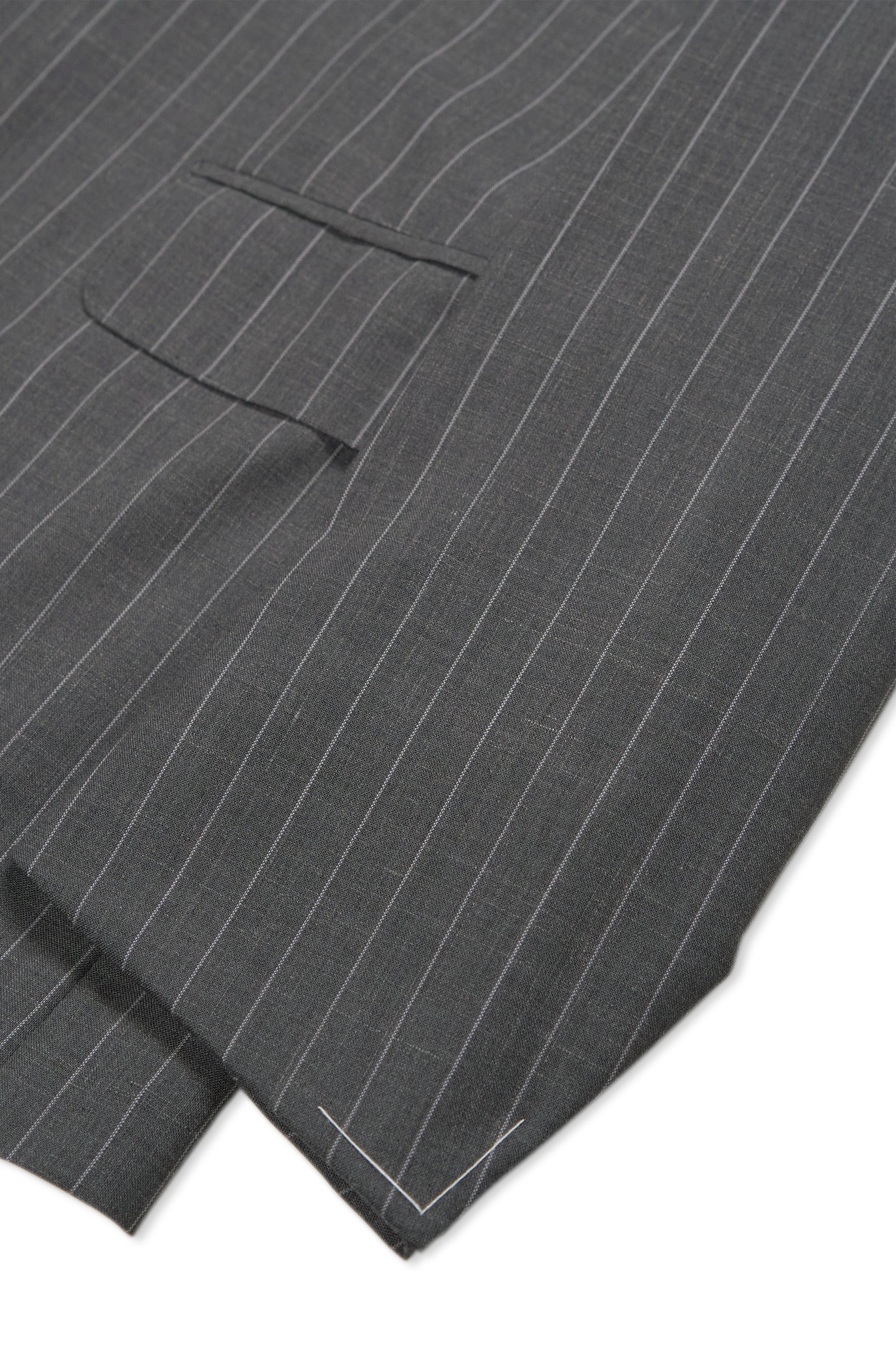 Ring Jacket AMJ-01 Grey with White Pinstripe Wool Sport Coat