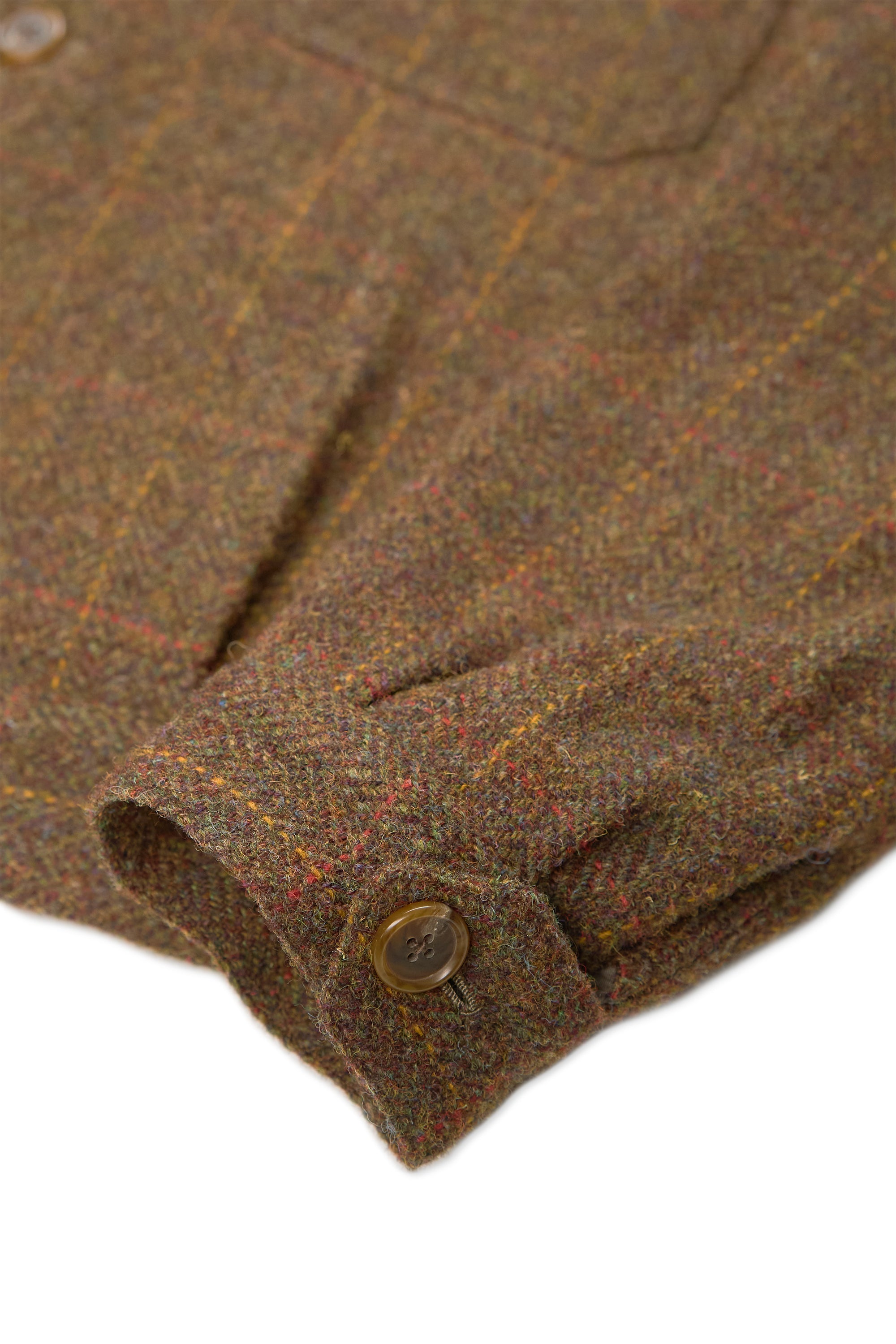 The Armoury Olive/Brown with Red/Yellow Check Tweed Wool Road Jacket MTO