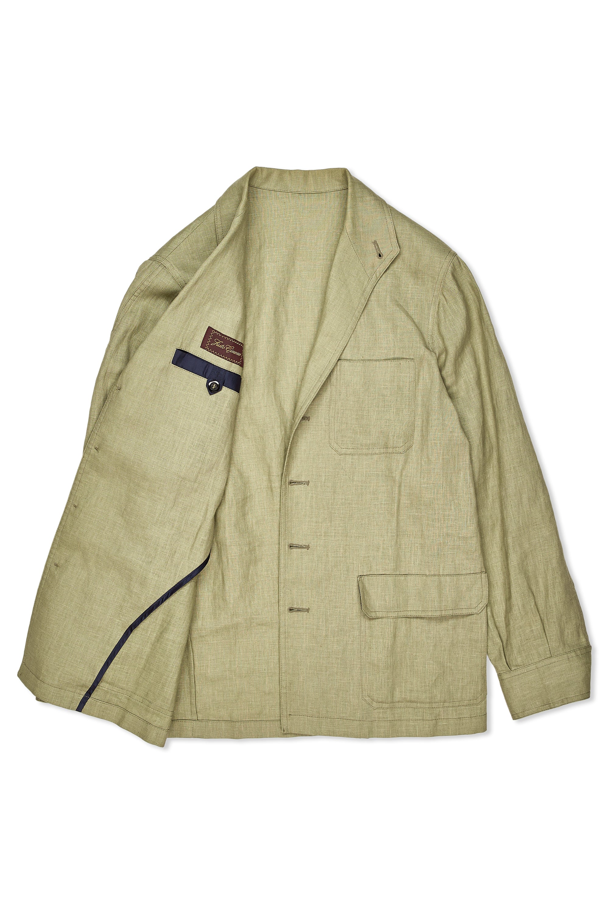 Justo Gimeno Moss Green Linen Teba Jacket