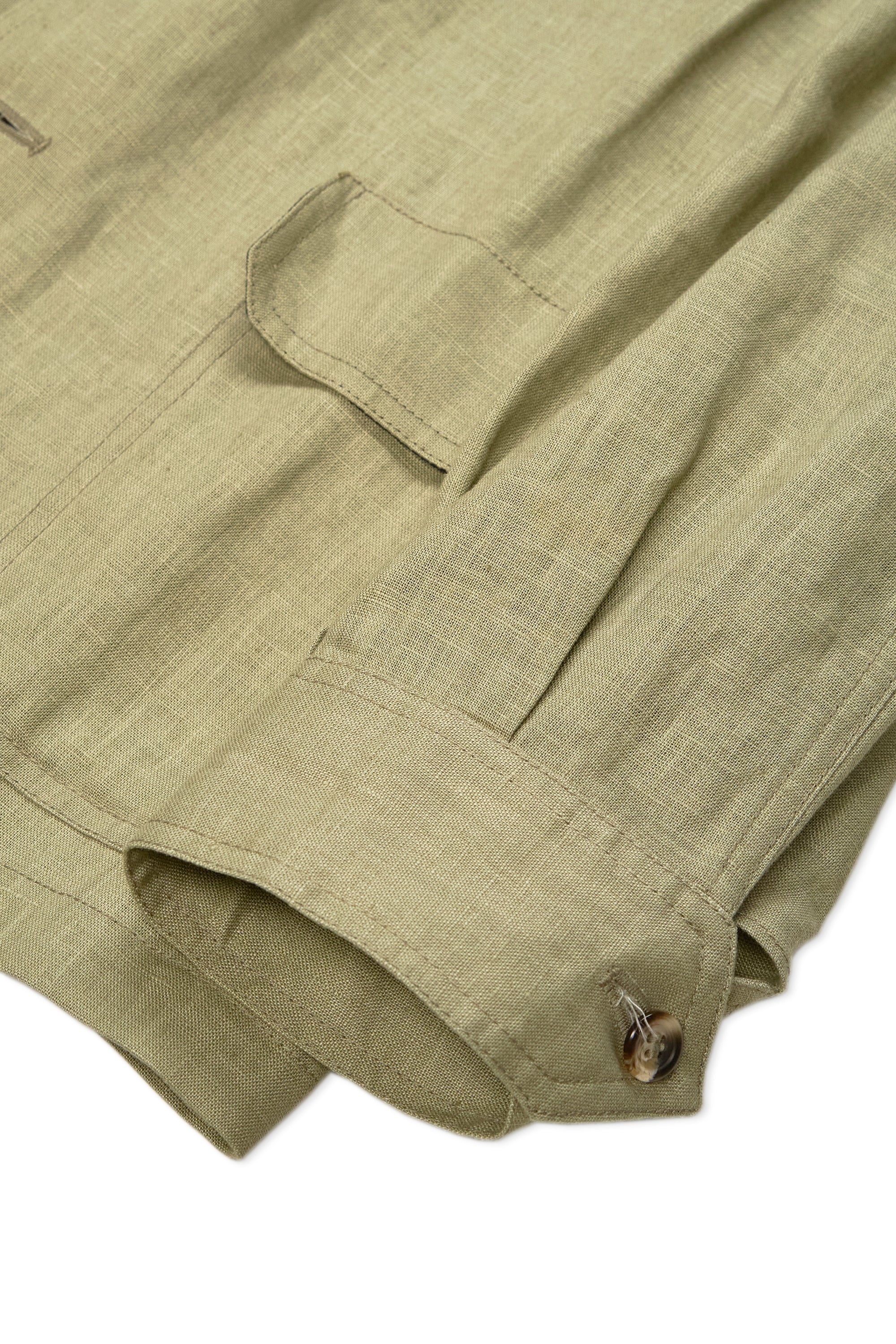 Justo Gimeno Moss Green Linen Teba Jacket