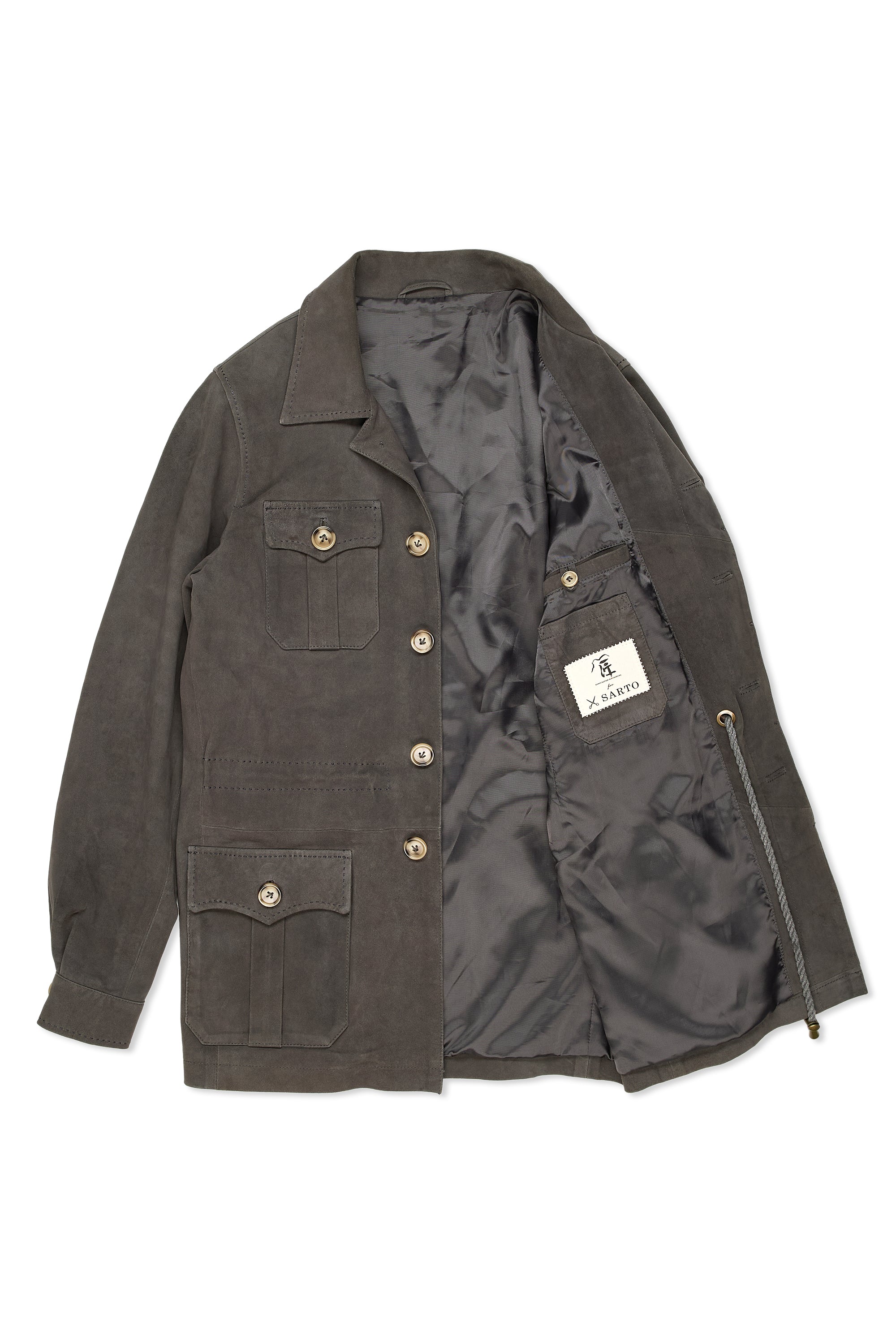 Sarto Grey Suede Safari Jacket