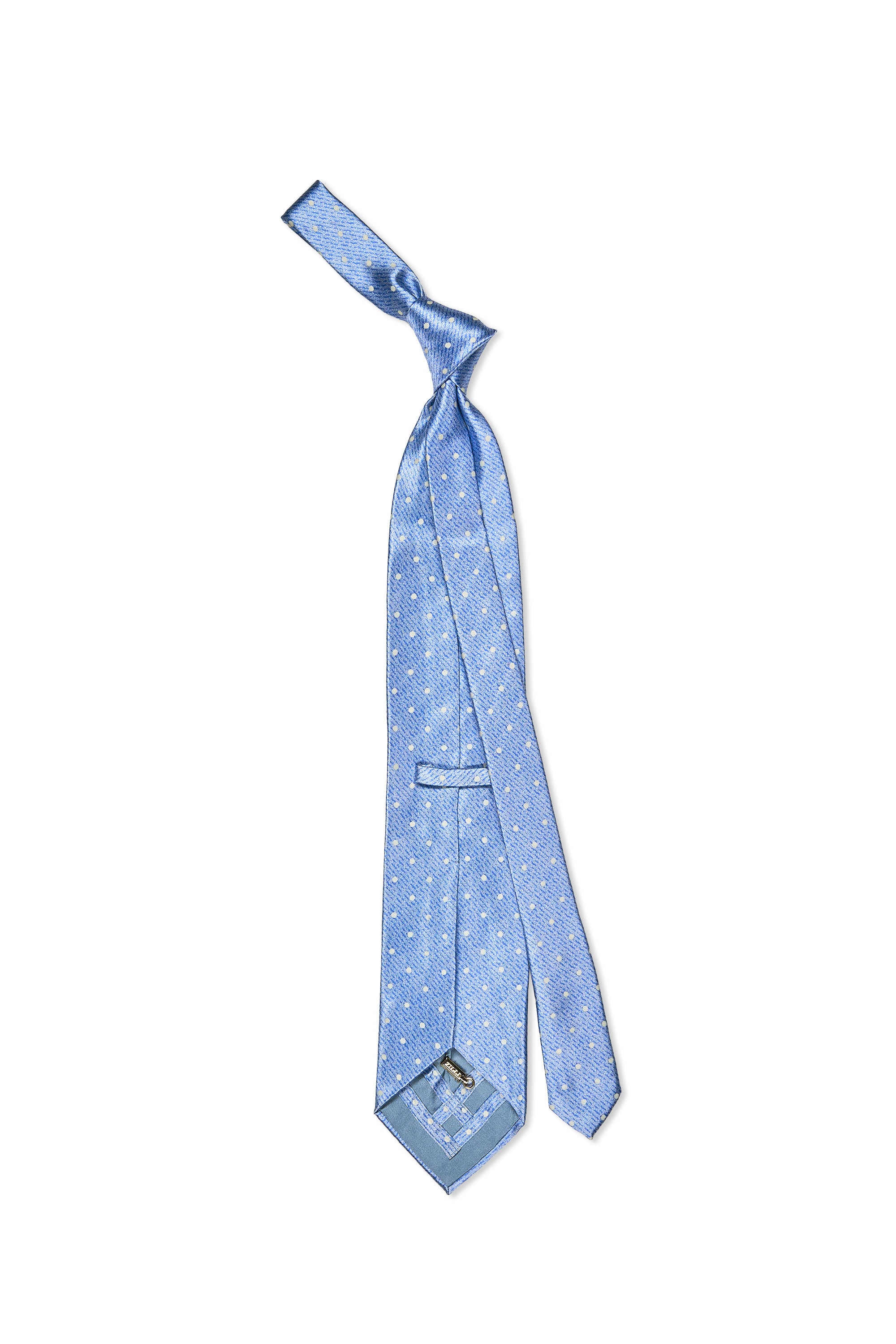 Zilli Light Blue with White Dot Pattern Silk Tie