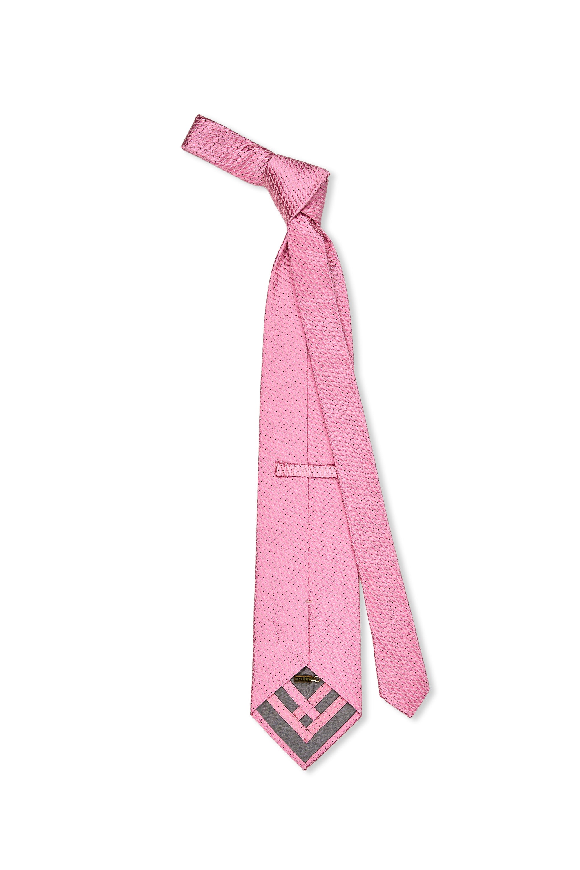 Zilli Pink Diamond Pattern Silk Tie