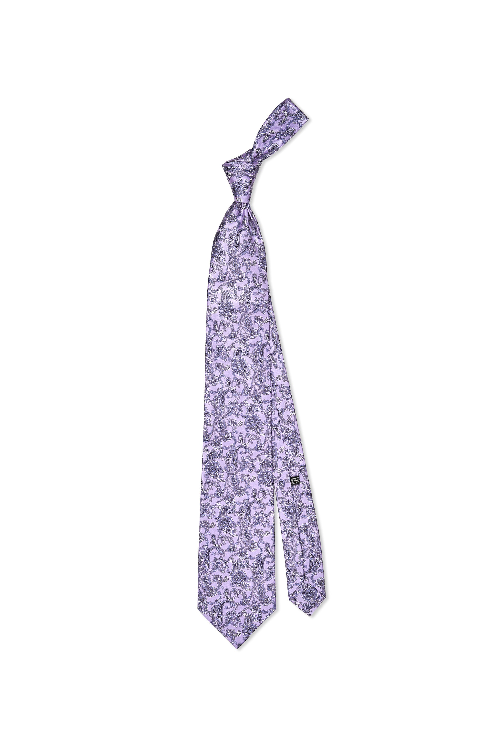 Stefano Ricci	Purple with Blue/Grey Paisley Pattern Silk Tie
