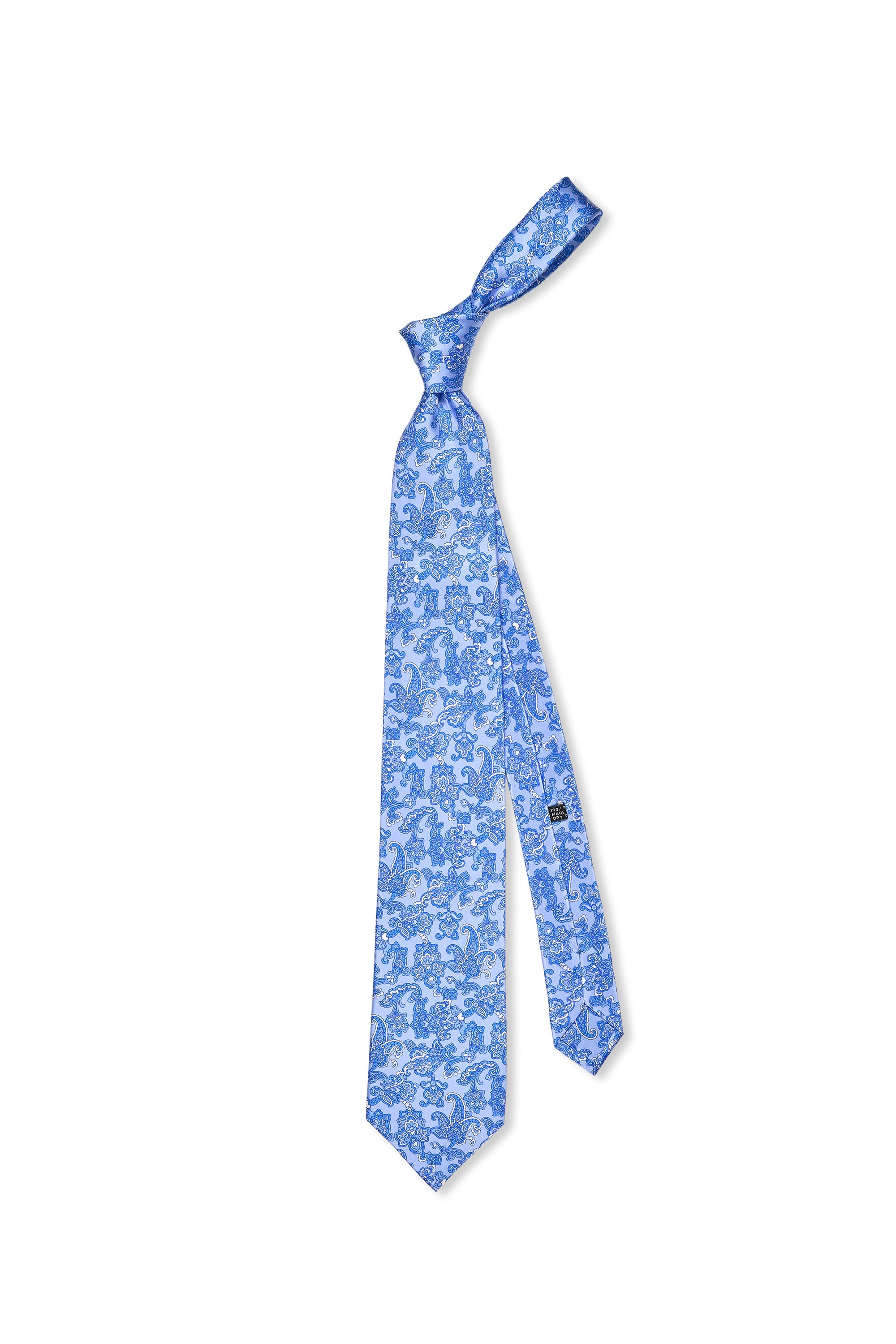 Stefano Ricci	Blue with White Paisley Pattern Silk Tie
