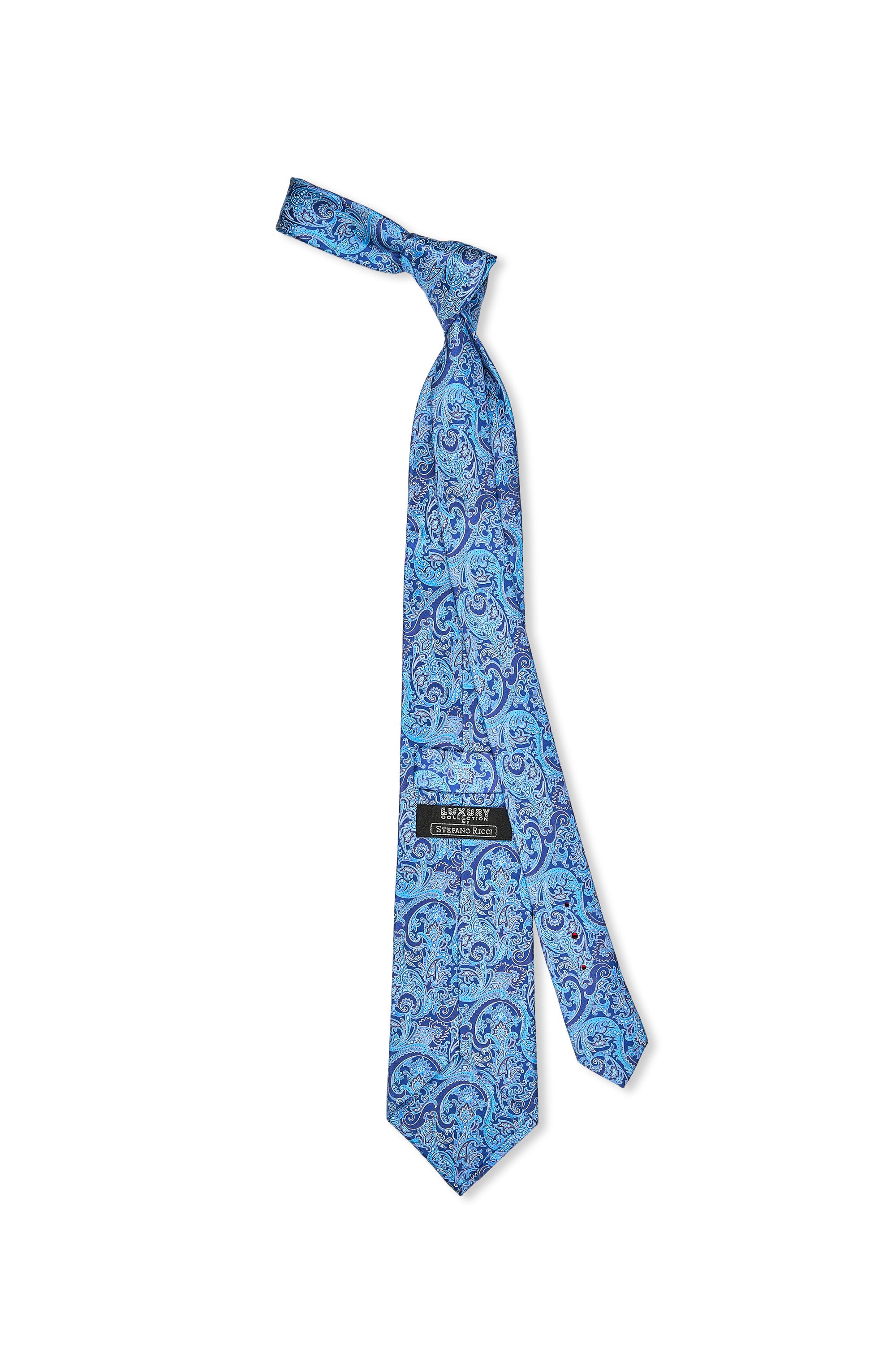Stefano Ricci	Blue/Navy Paisley Pattern Silk Tie