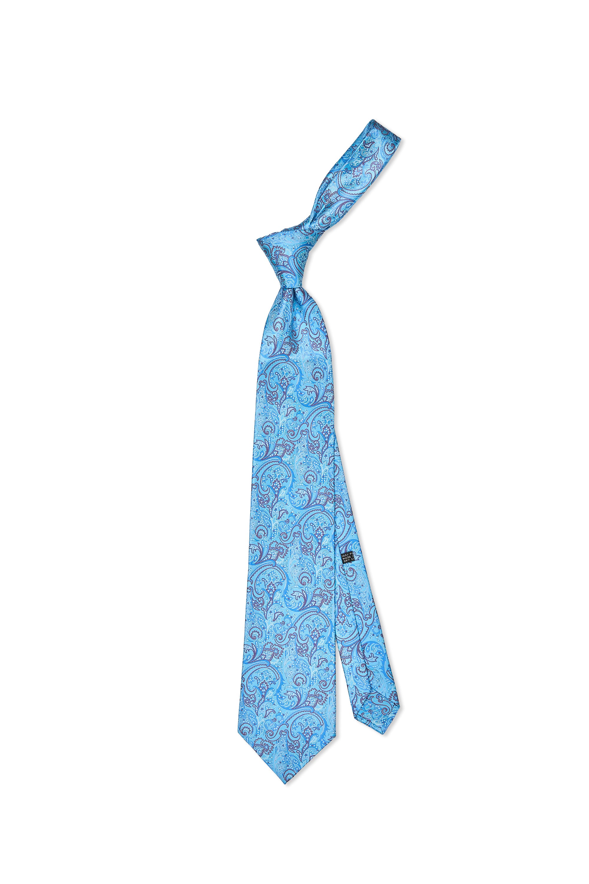Stefano Ricci	Blue with Purple Paisley Pattern Silk Tie