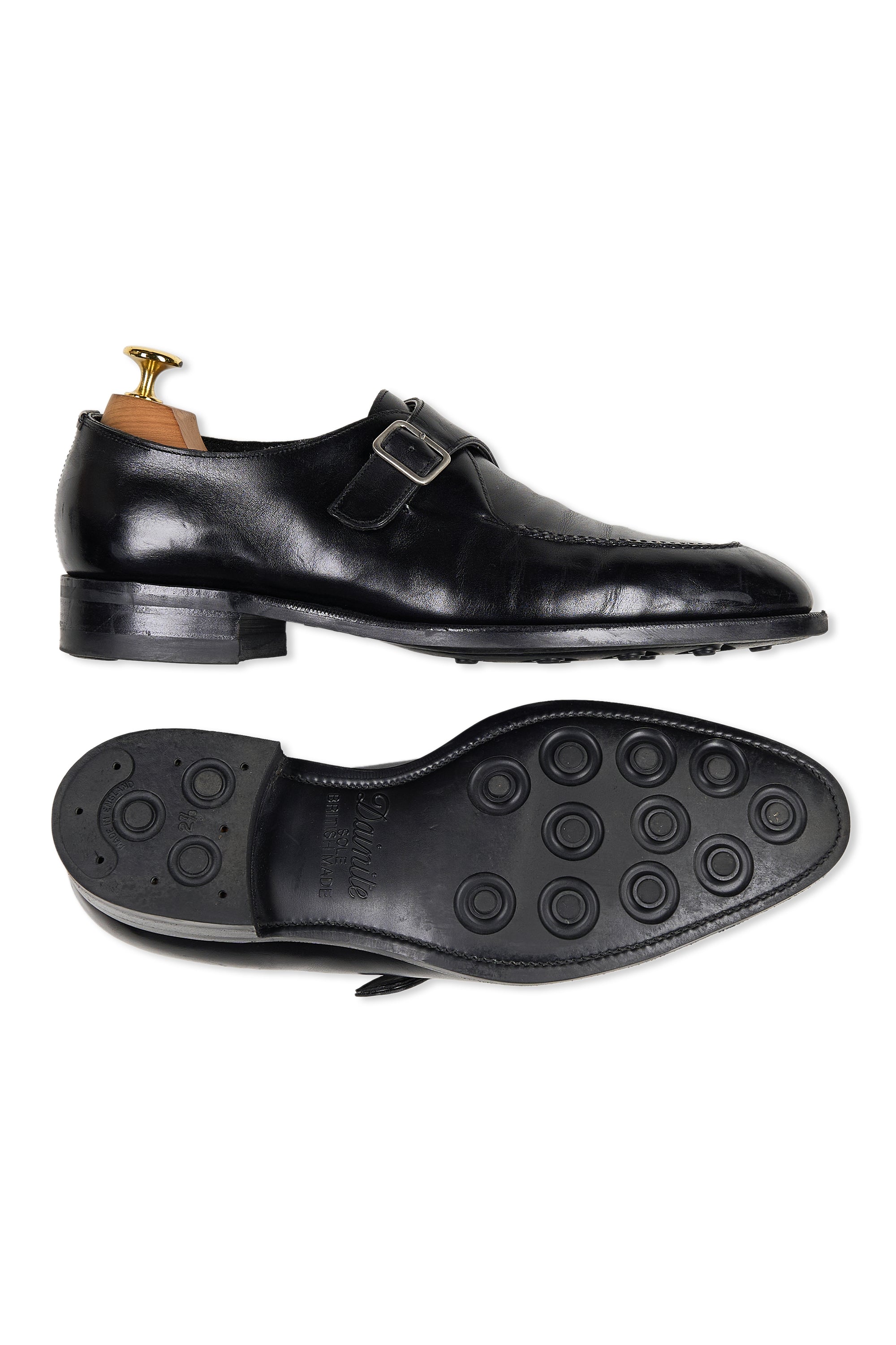 Edward Green Black Calf Single Monk Shoes