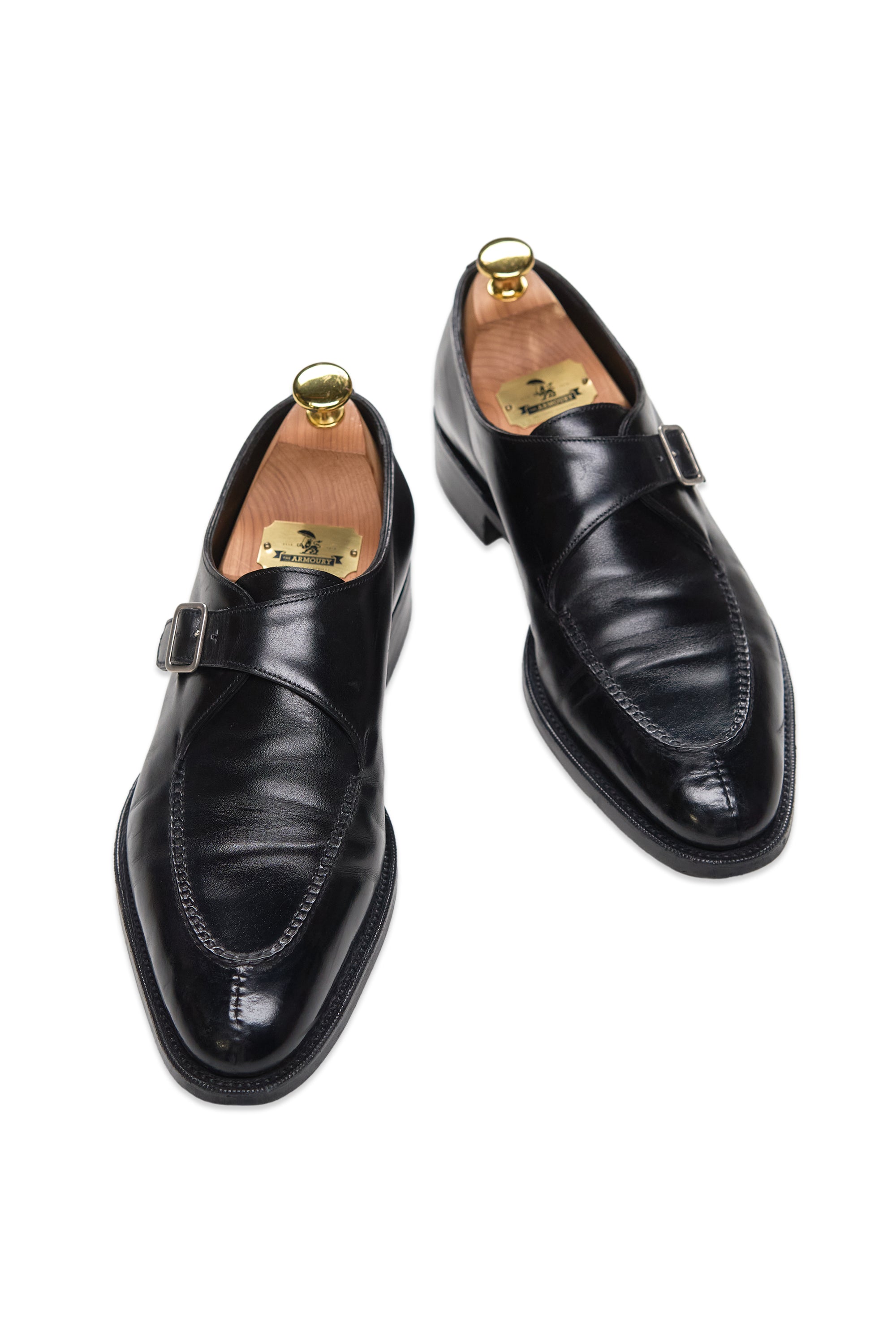 Edward Green Black Calf Single Monk Shoes