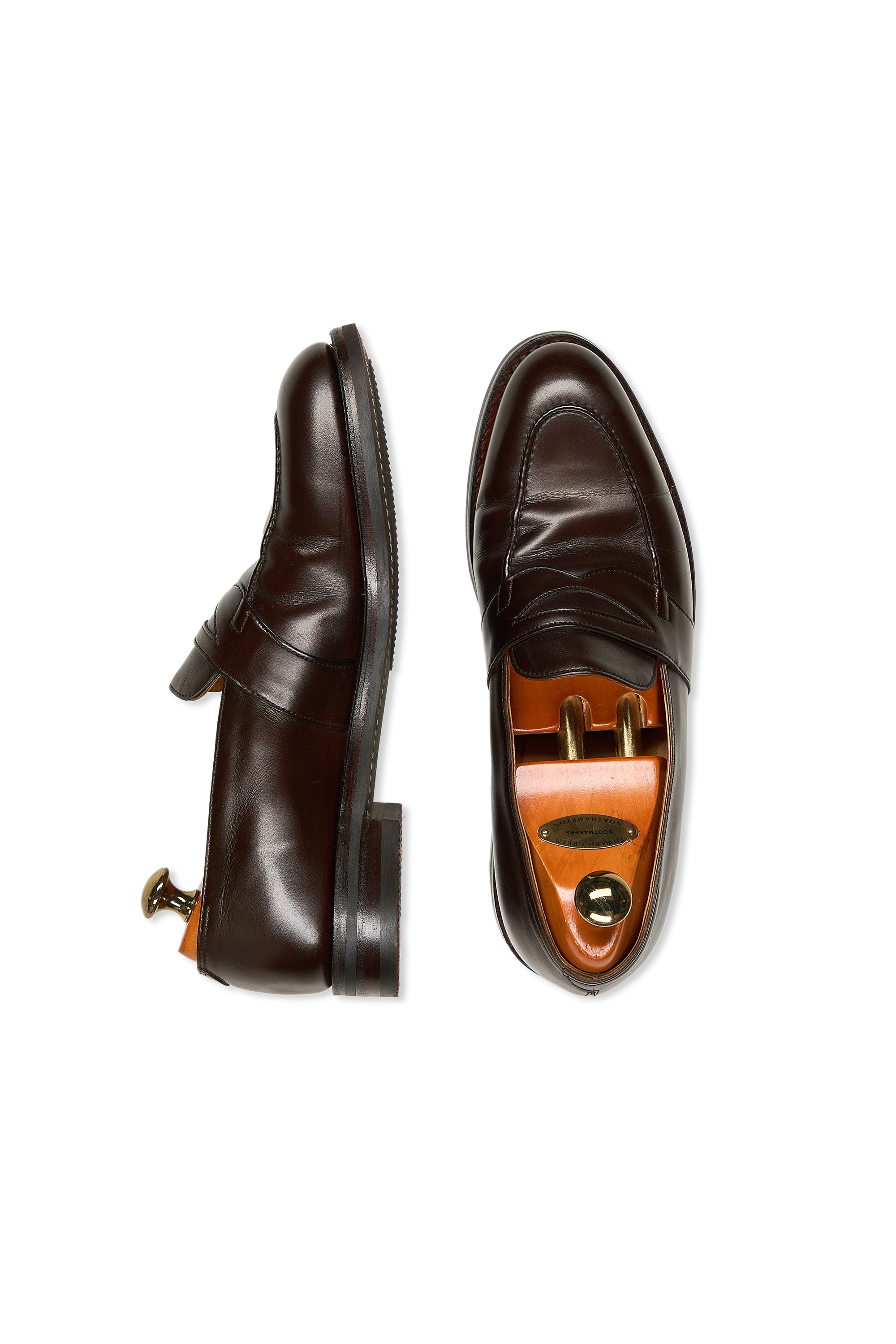 John Lobb Dark Brown Calf Penny Loafers