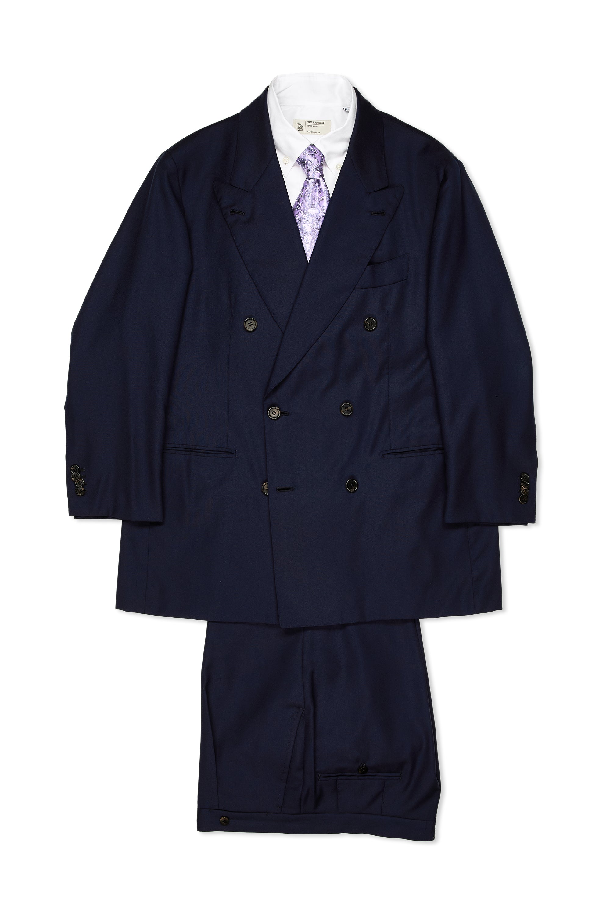 Orazio Luciano Navy Wool Double Breasted Suit
