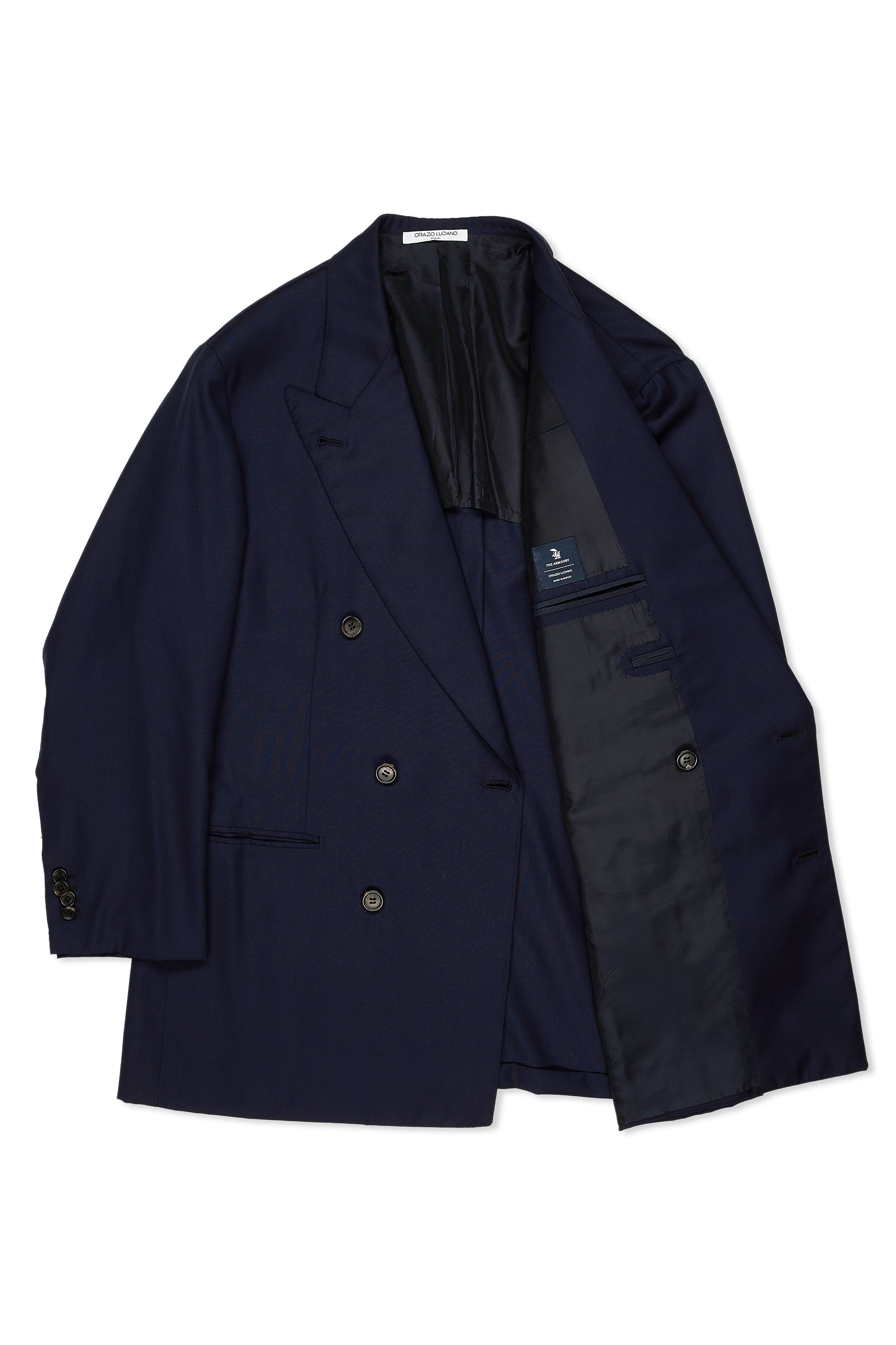 Orazio Luciano Navy Wool Double Breasted Suit