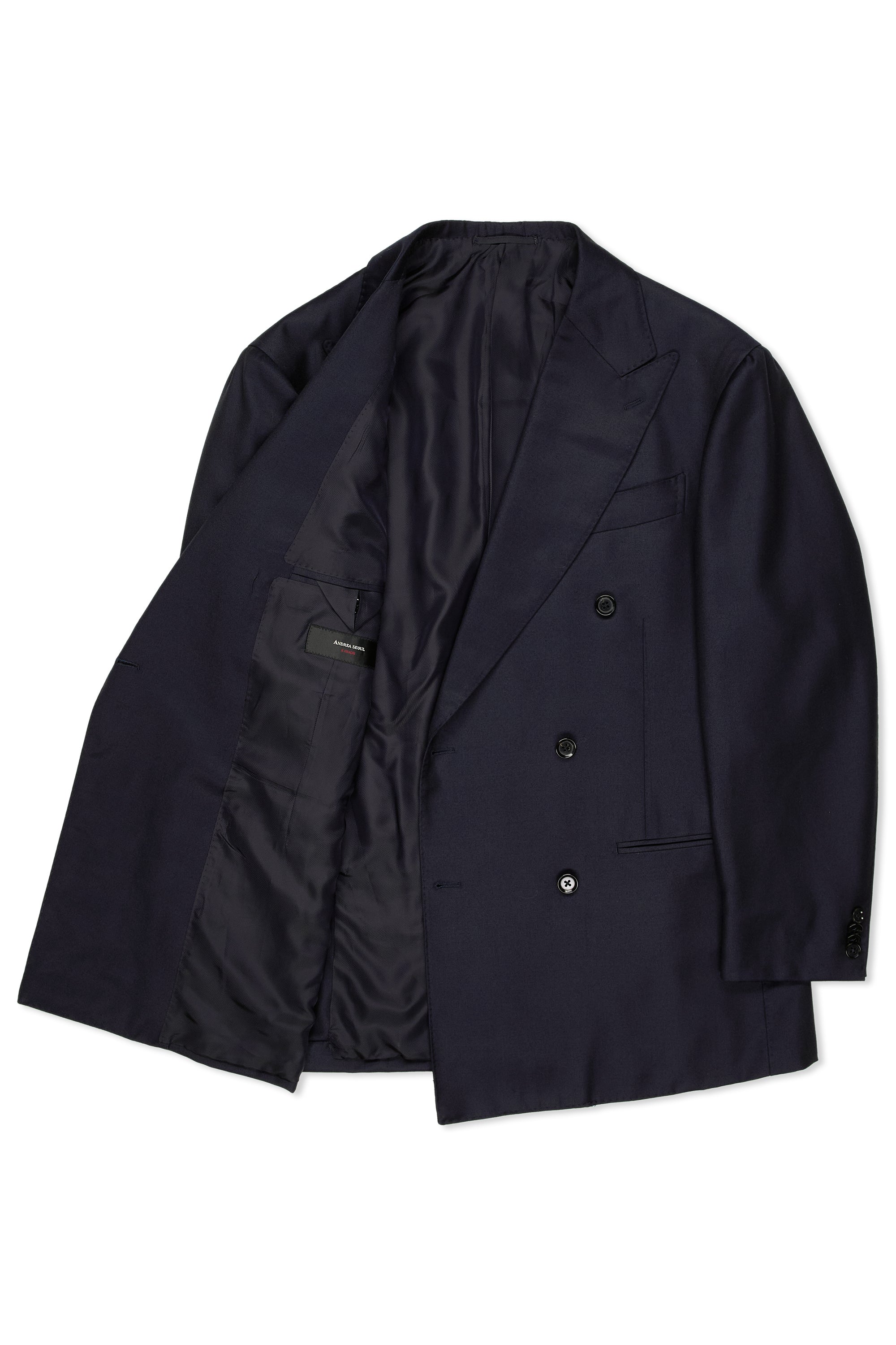 Andrea Seoul H Grade Navy Wool Double Breasted Suit