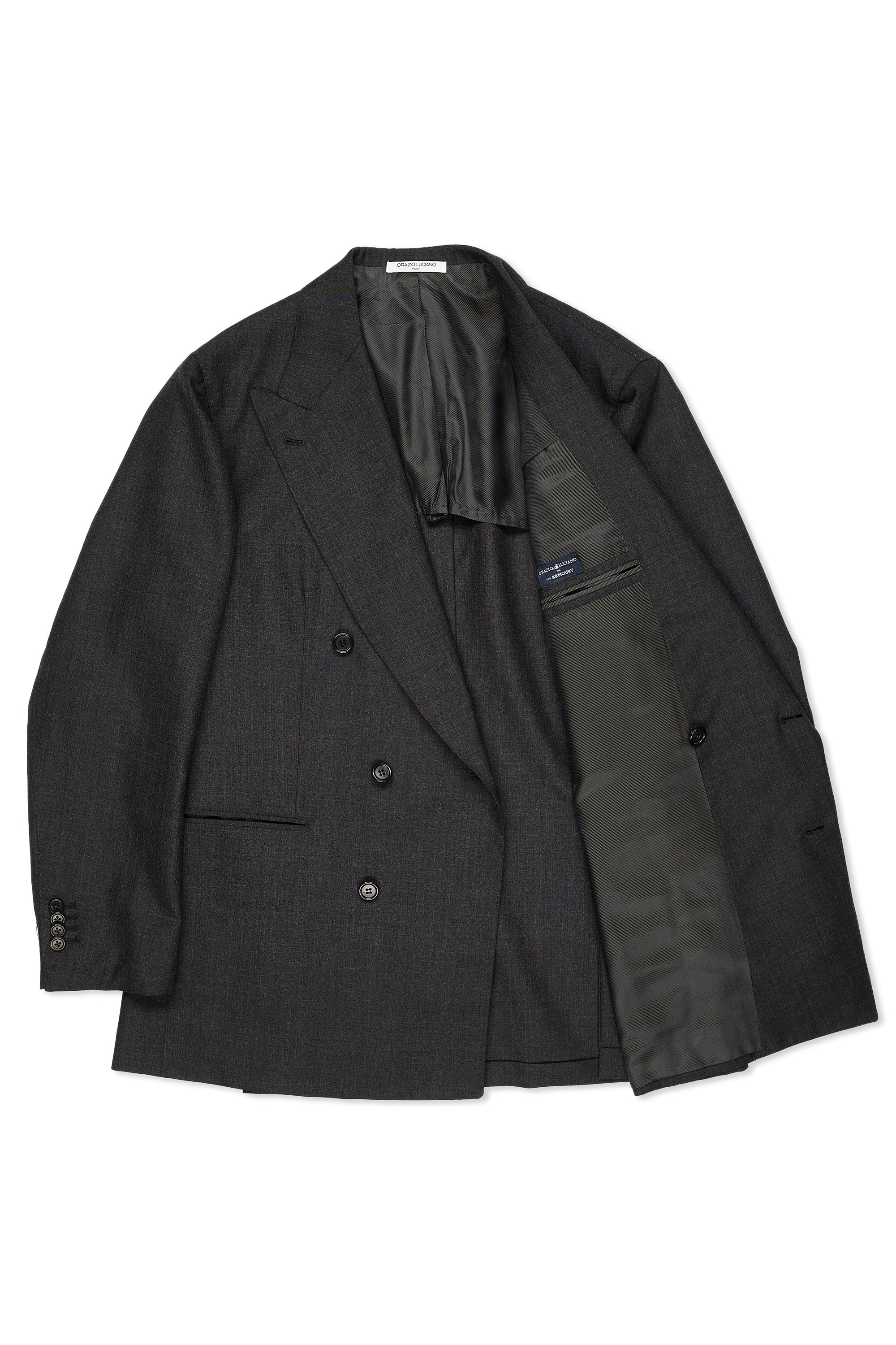 Orazio Luciano Charcoal Wool Double Breasted Suit
