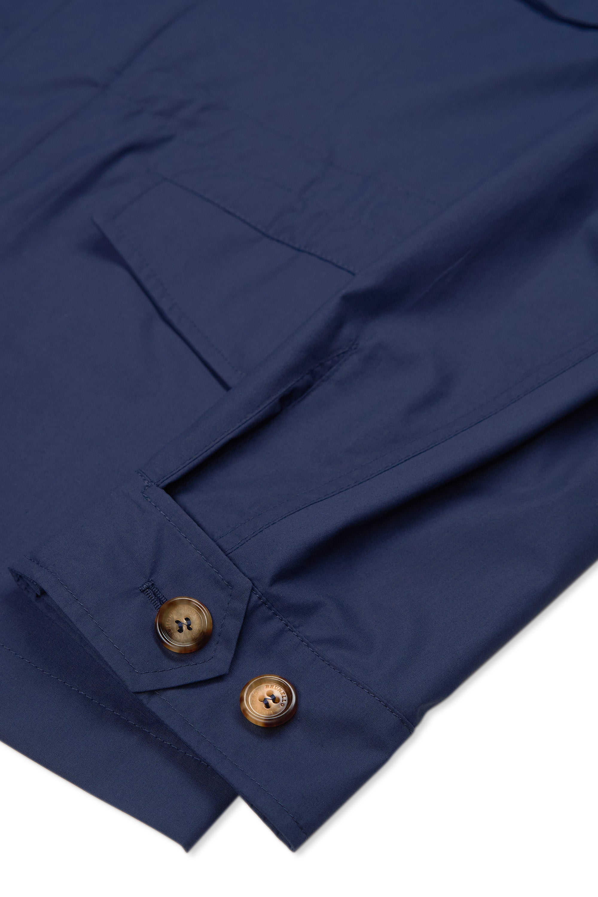 Brunello Cucinelli Navy Cotton Safari Jacket