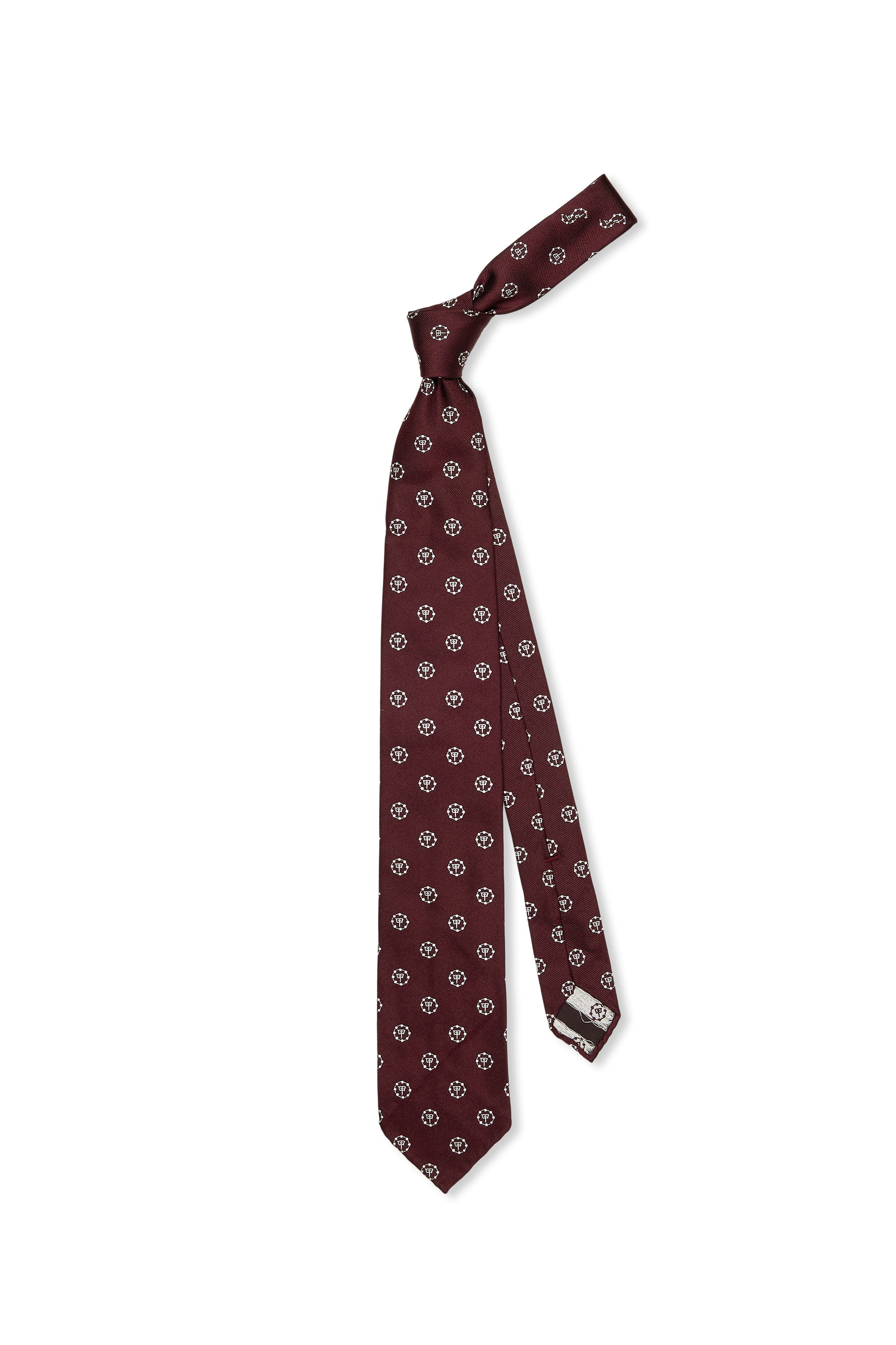 Shibumi Burgundy with White Pattern Silk Tie