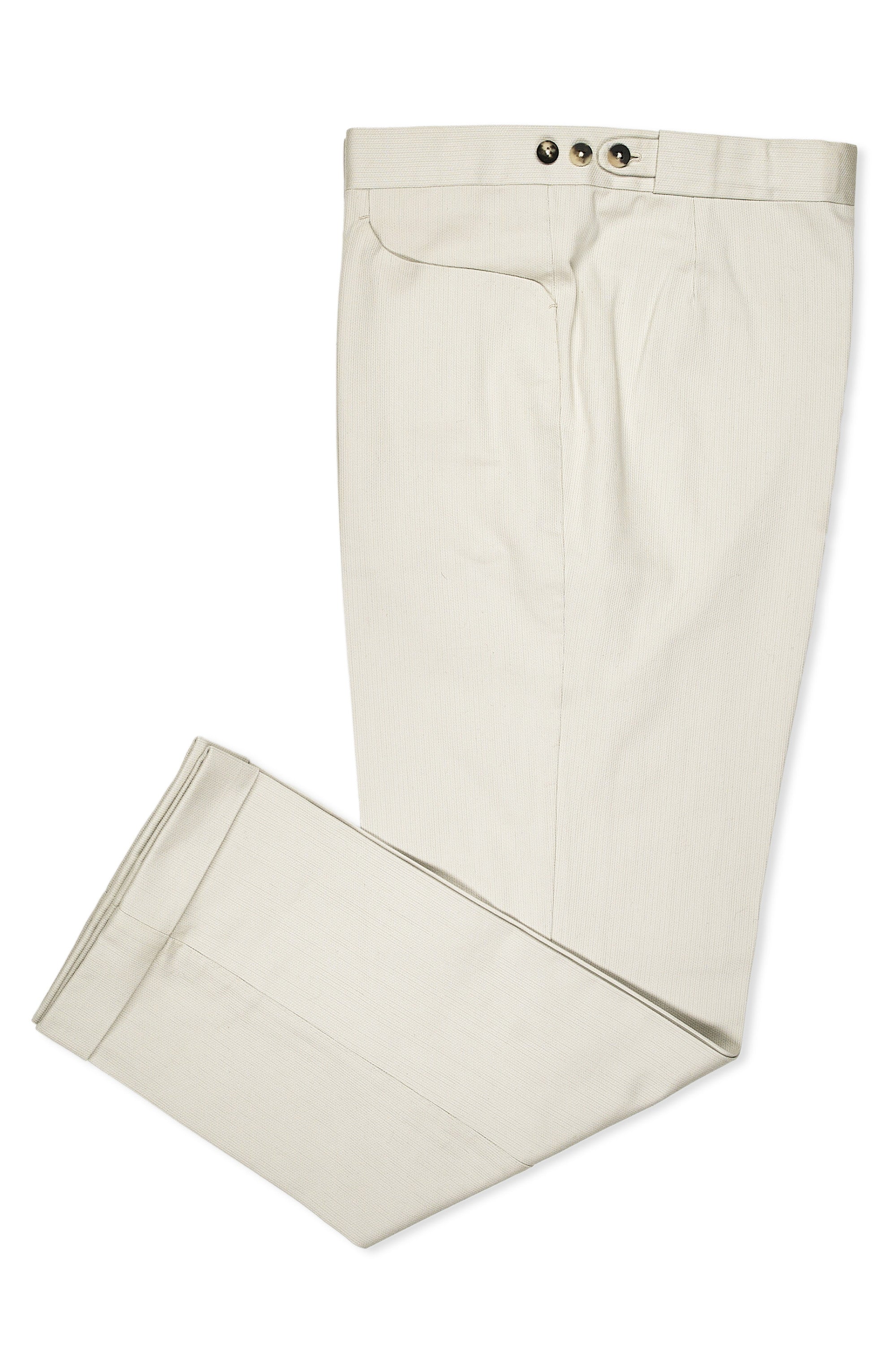 Igarashi Trousers Ivory Cotton Trousers Bespoke