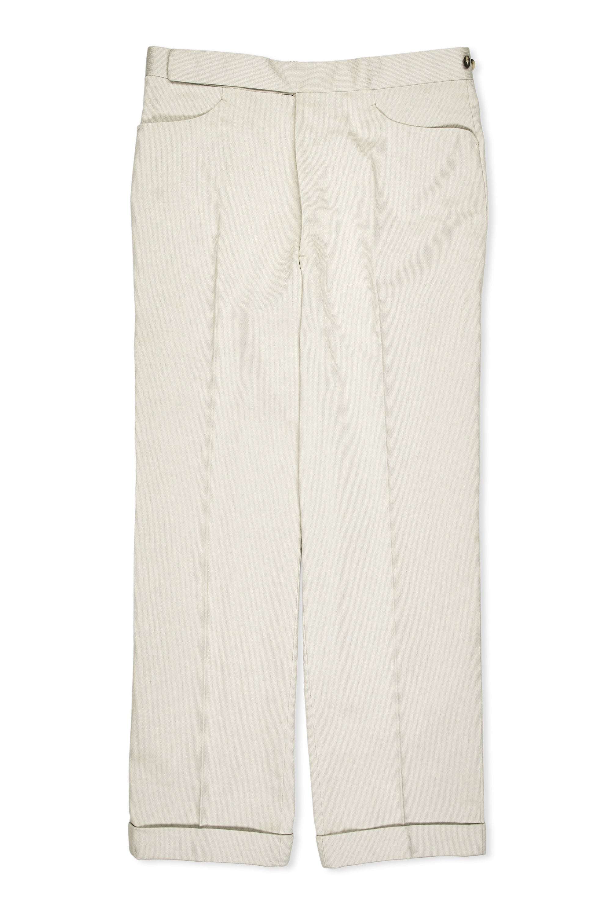 Igarashi Trousers Ivory Cotton Trousers Bespoke