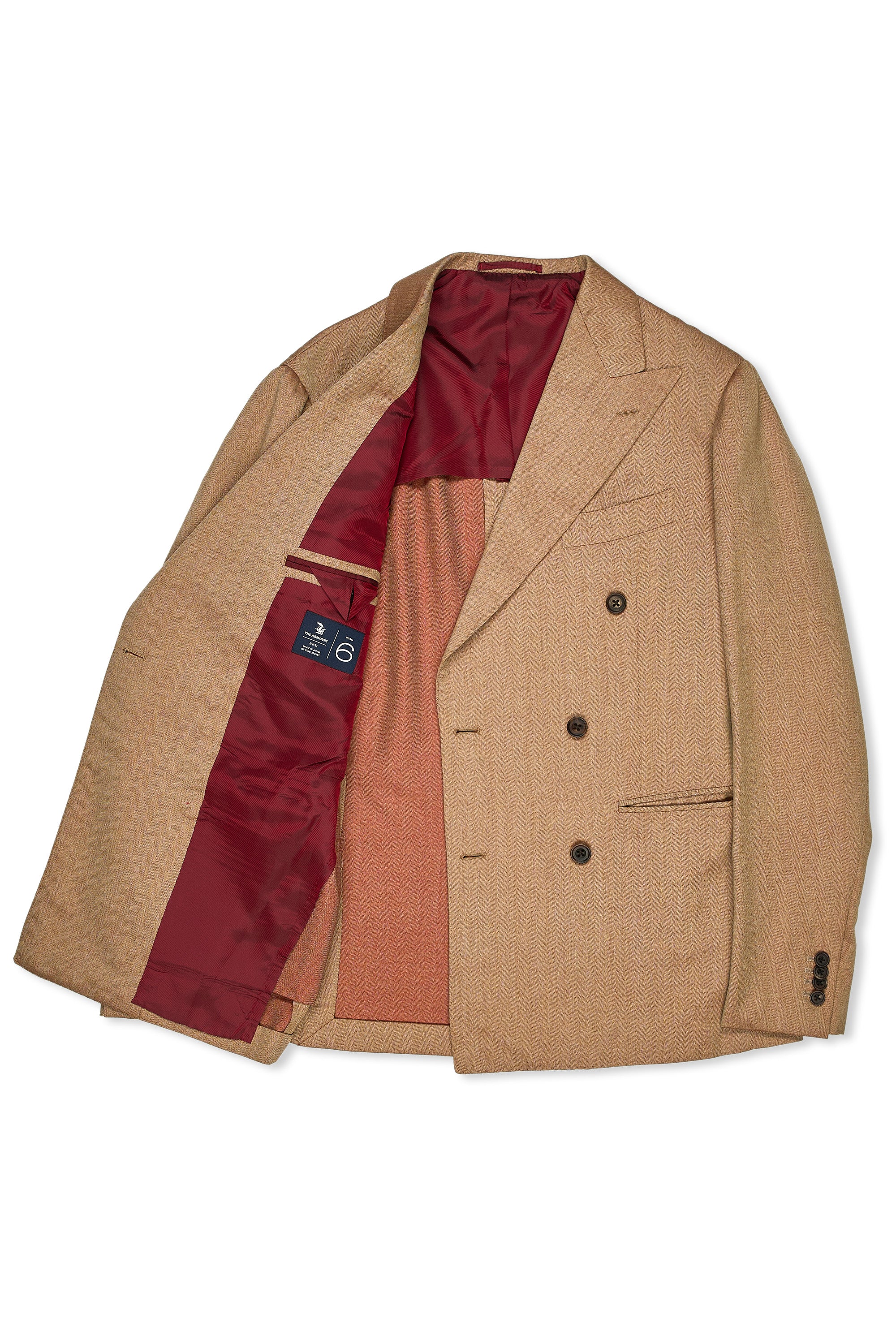 The Armoury Model 6 Coral Solaro Herringbone Wool DB Suit MTO