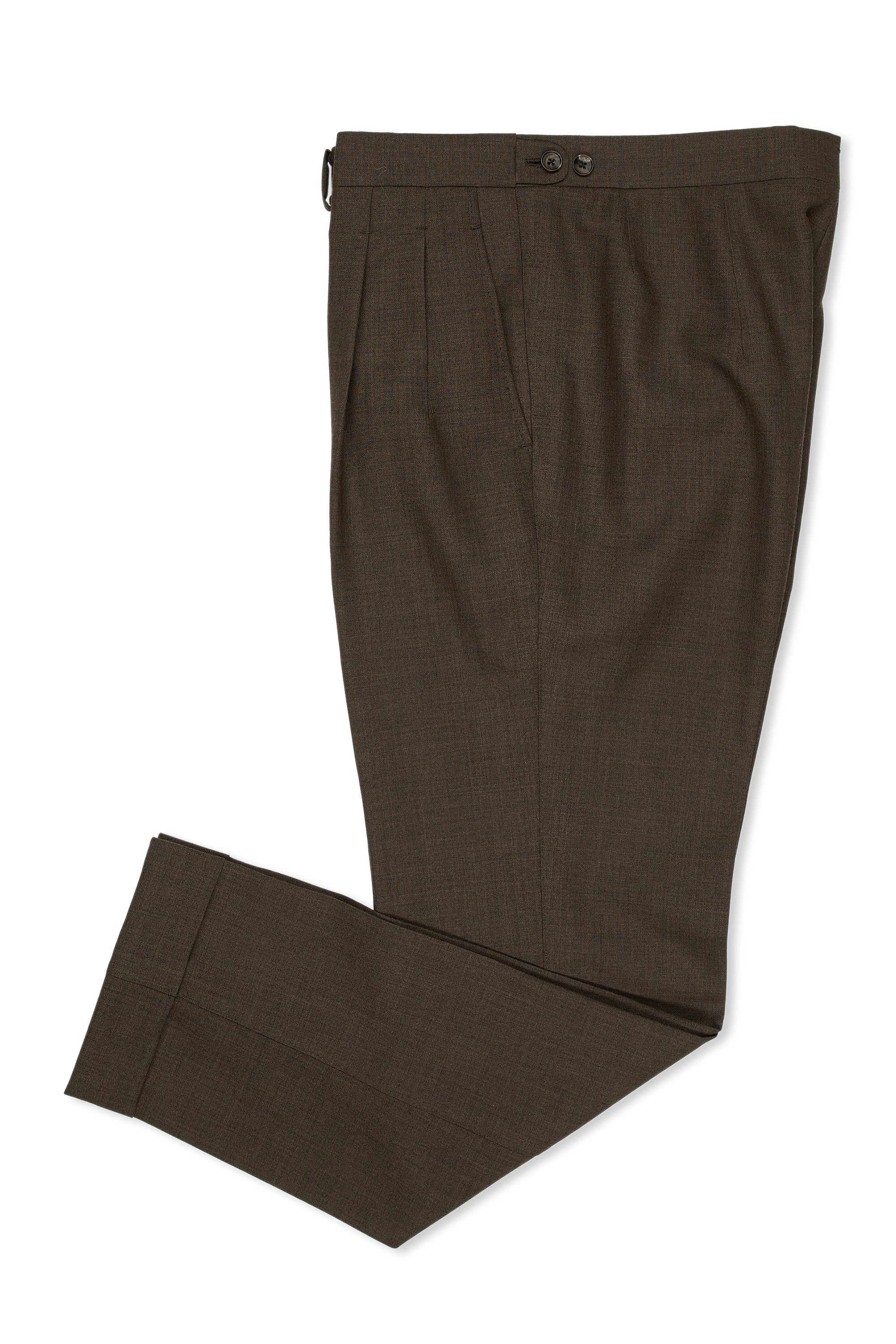 B&Tailor Brown 2 Ply Wool Trousers