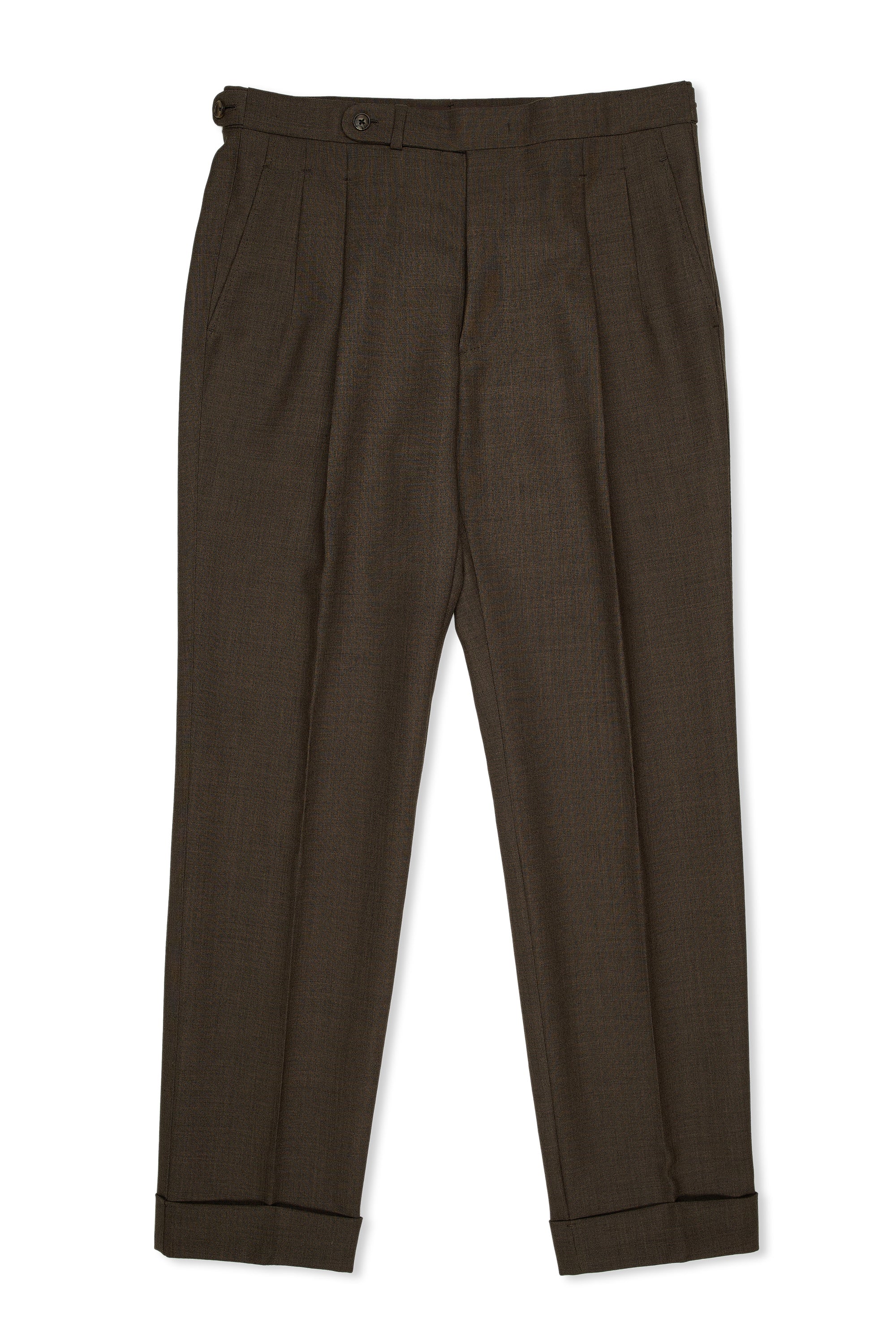 B&Tailor Brown 2 Ply Wool Trousers