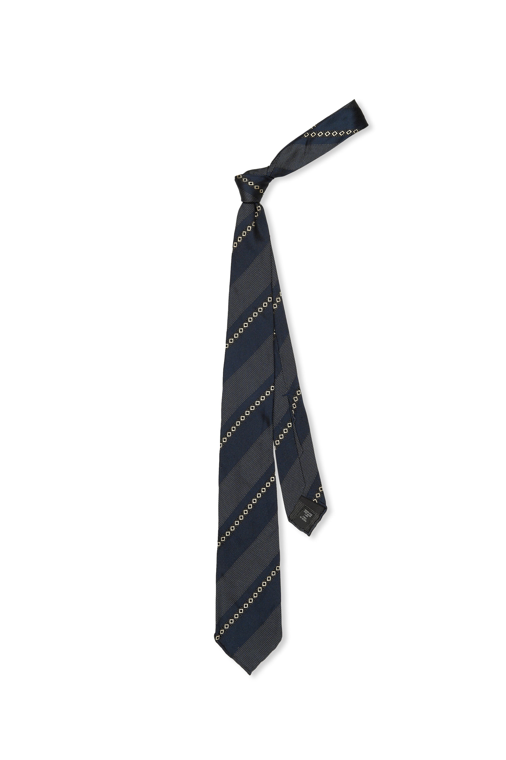 Tie Your Tie Navy with White Pinstripe Pattern Silk Tie