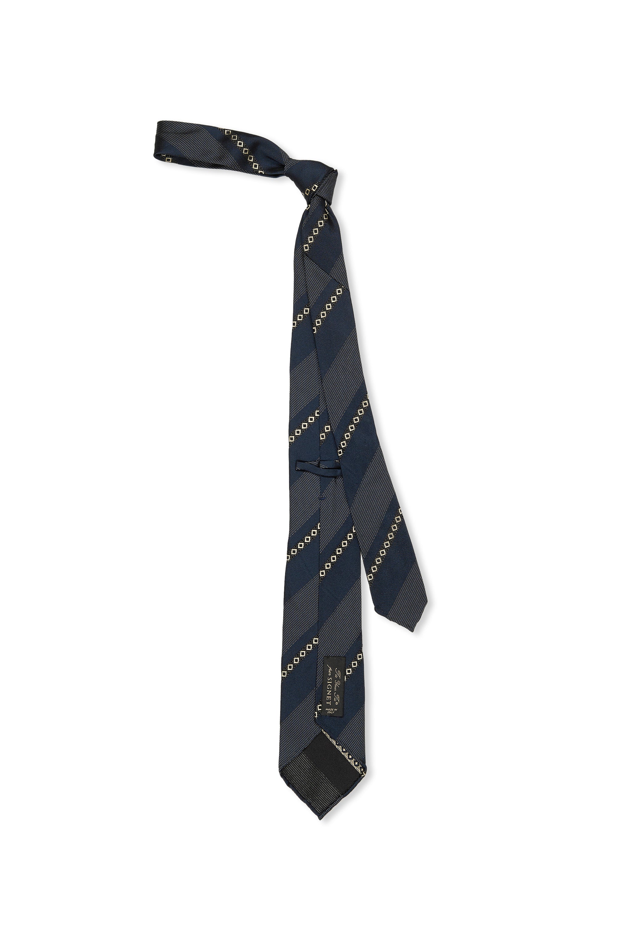 Tie Your Tie Navy with White Pinstripe Pattern Silk Tie